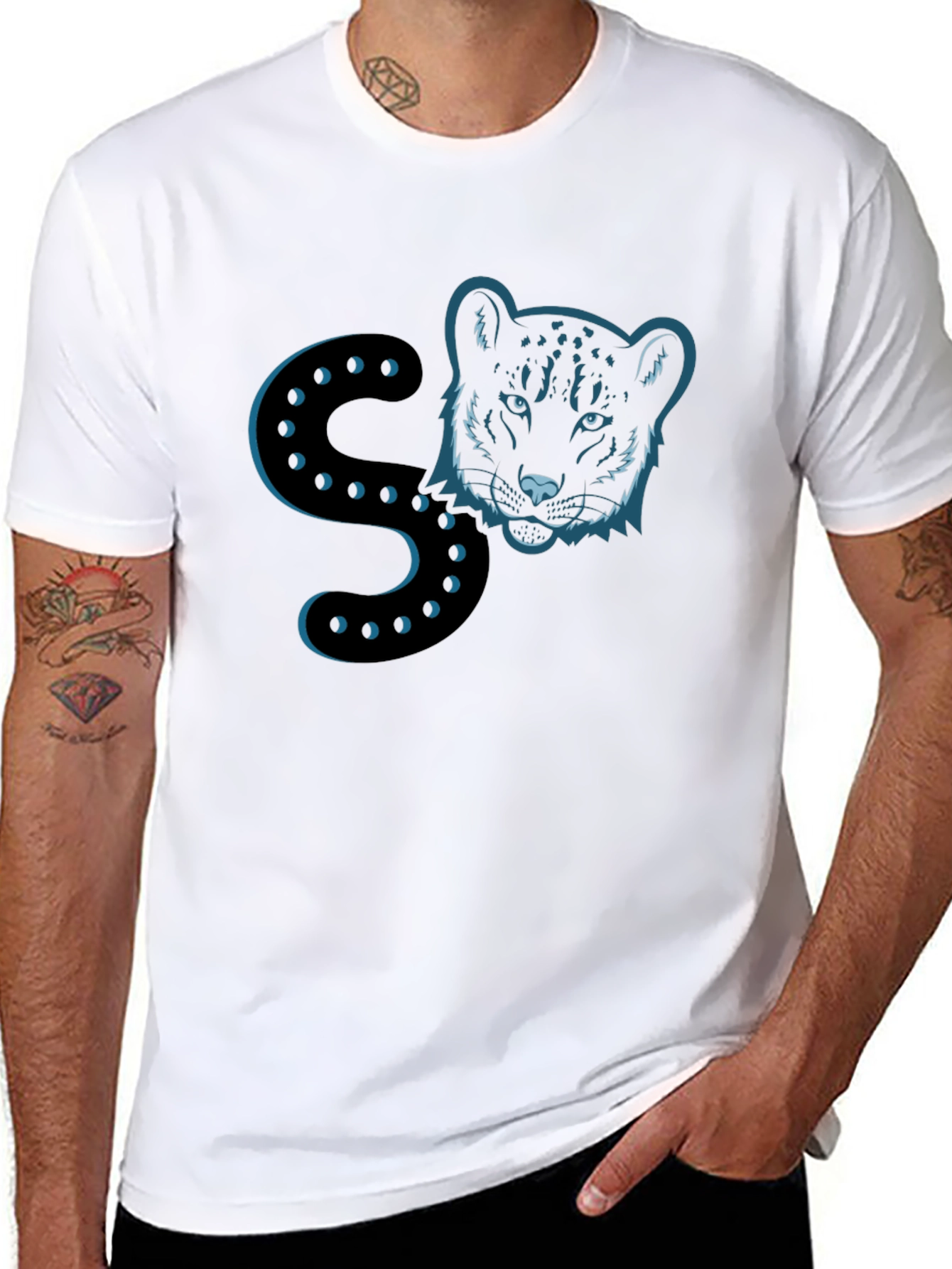 Black Panther Initial S Mens T-Shirt