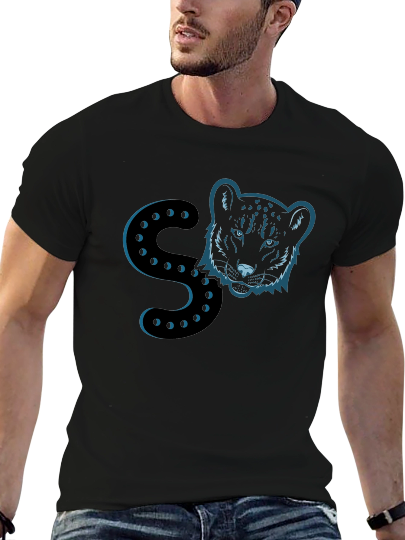 Black Panther Initial S Mens T-Shirt