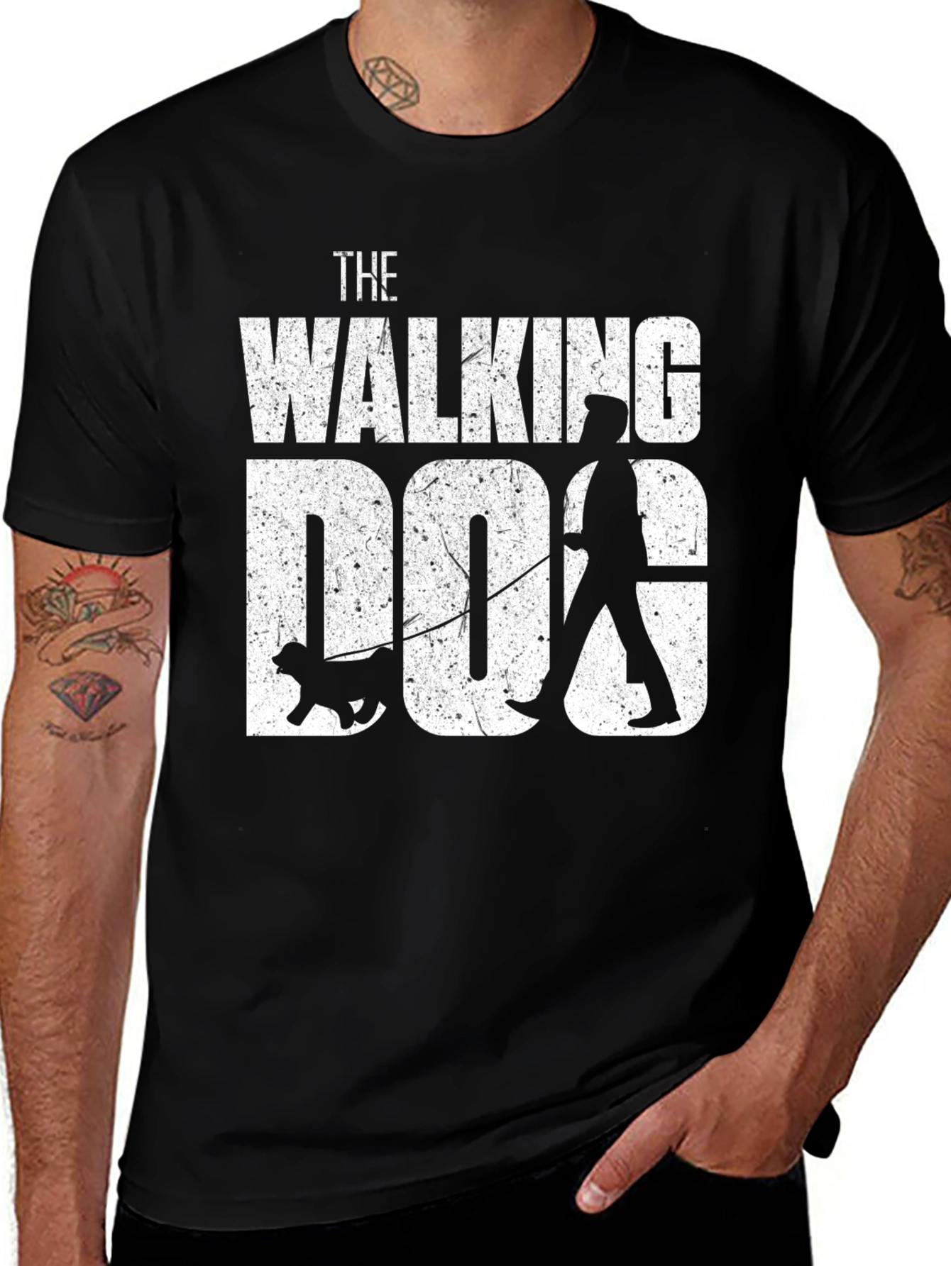 The Walking Dog Graphic Tee - Black Casual T-Shirt