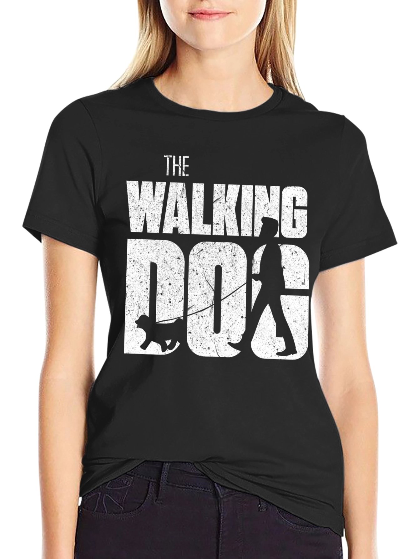 The Walking Dog Graphic Tee - Black Casual T-Shirt