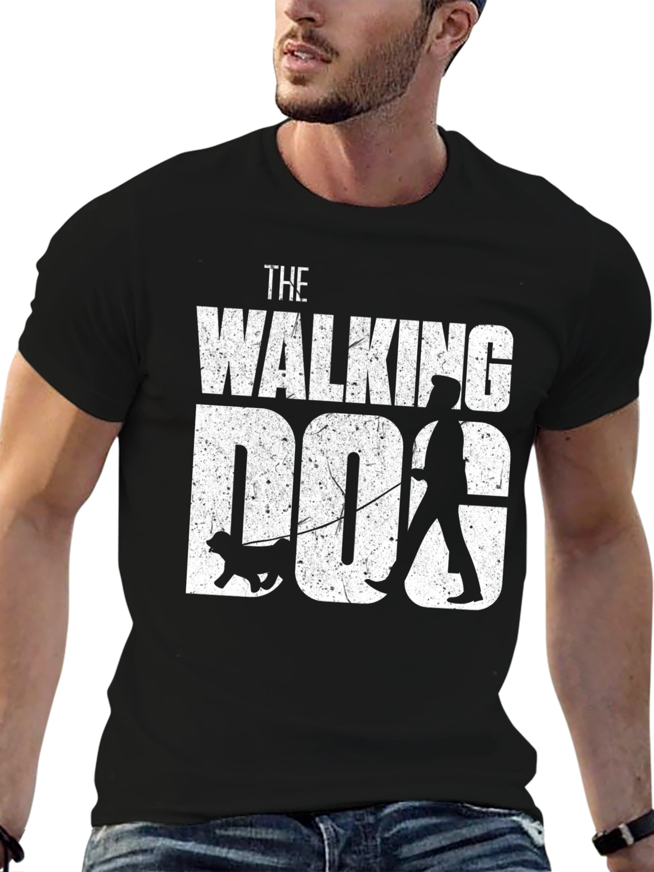 The Walking Dog Graphic Tee - Black Casual T-Shirt