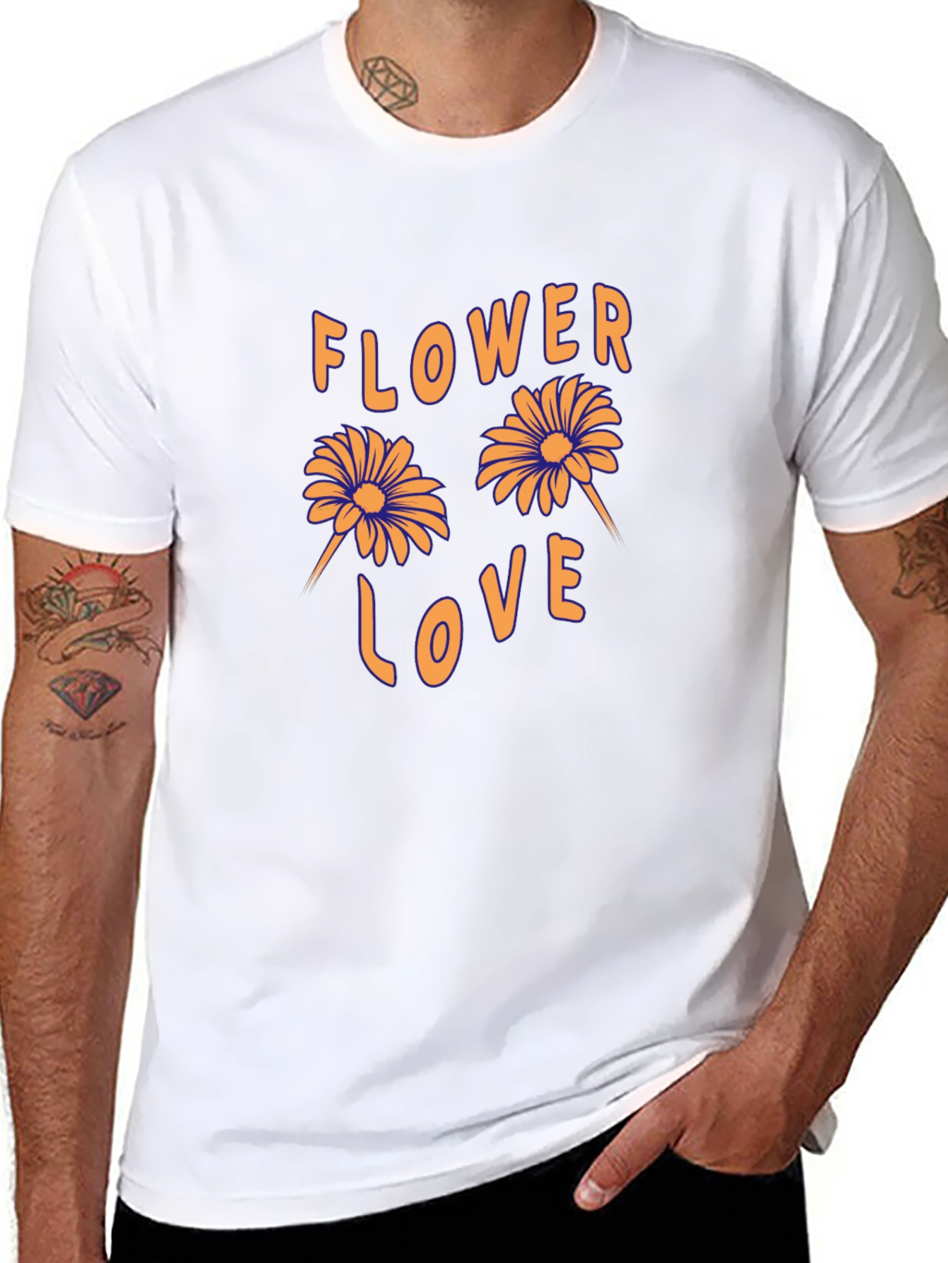 Flower Love Graphic Tee - Retro Style