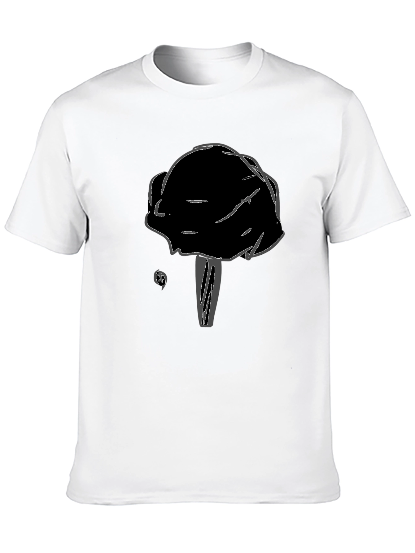 Black T-Shirt with Unique Mushroom Design
