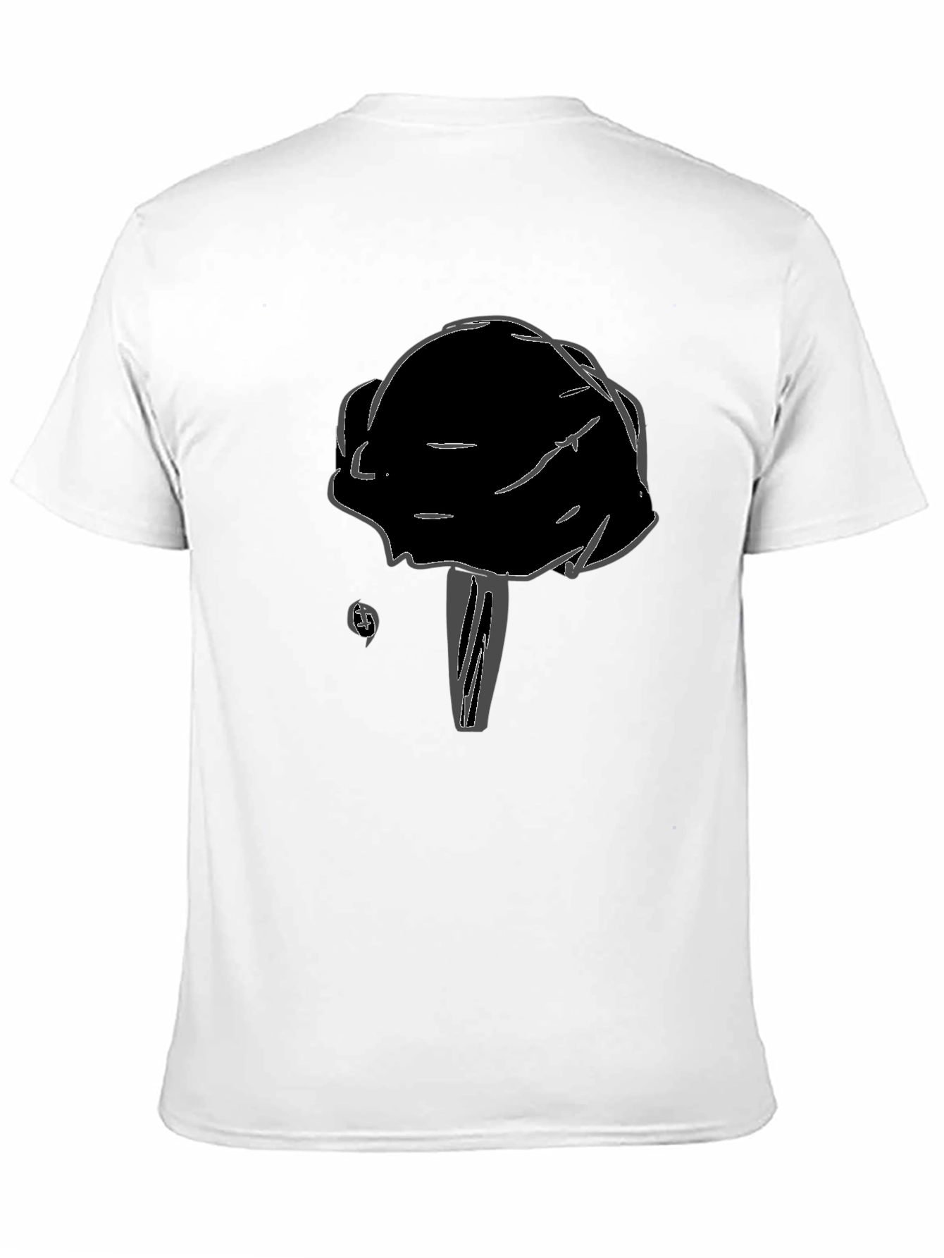Black T-Shirt with Unique Mushroom Design