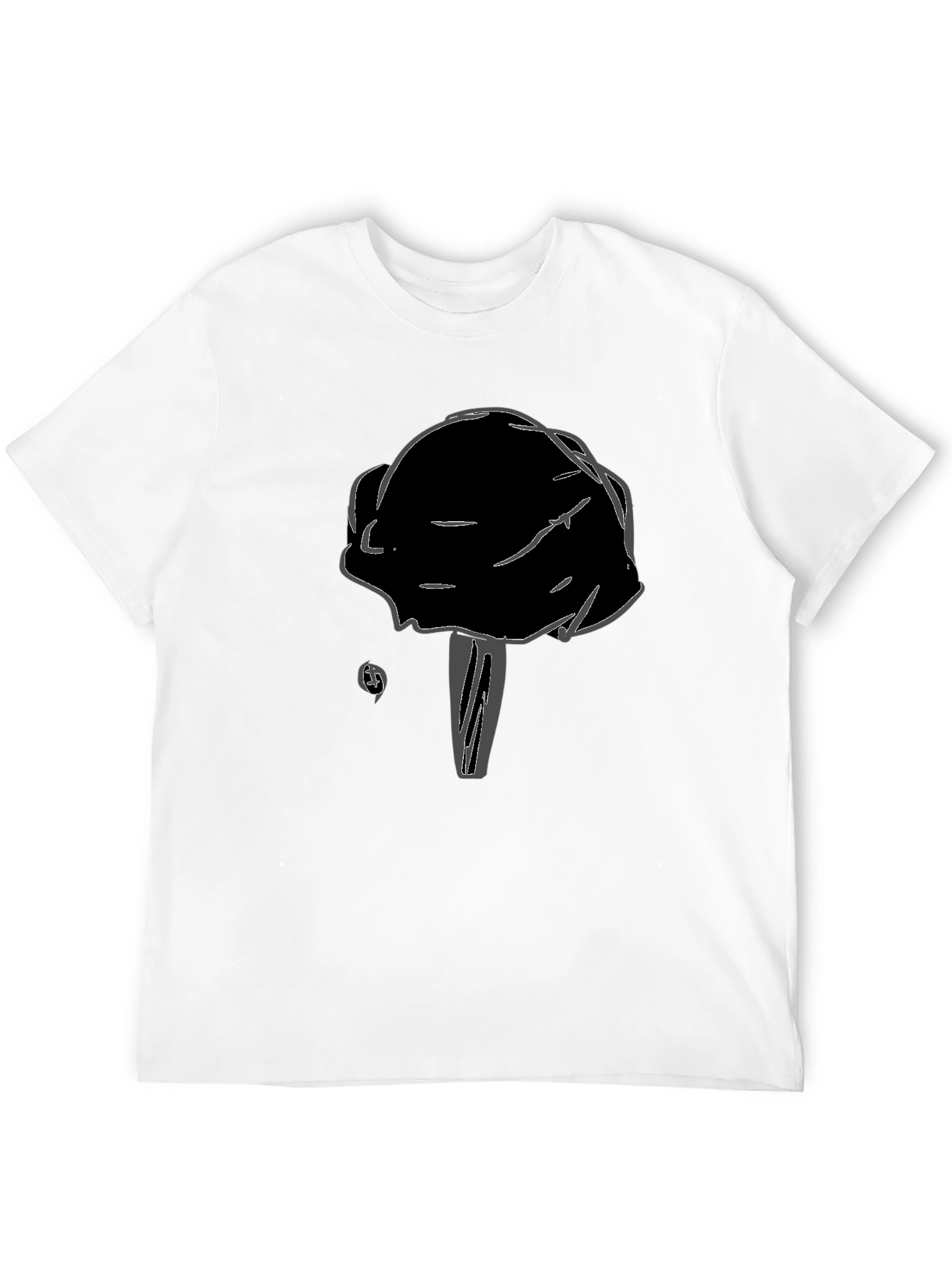 Black T-Shirt with Unique Mushroom Design