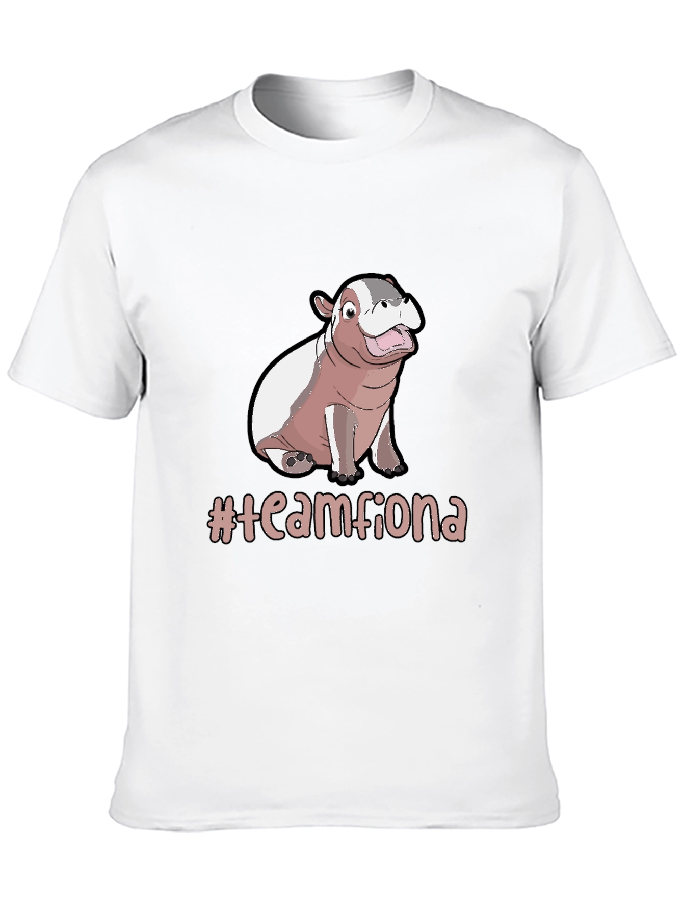 Team Fiona Hippo T-Shirt -  Unisex Black Tee