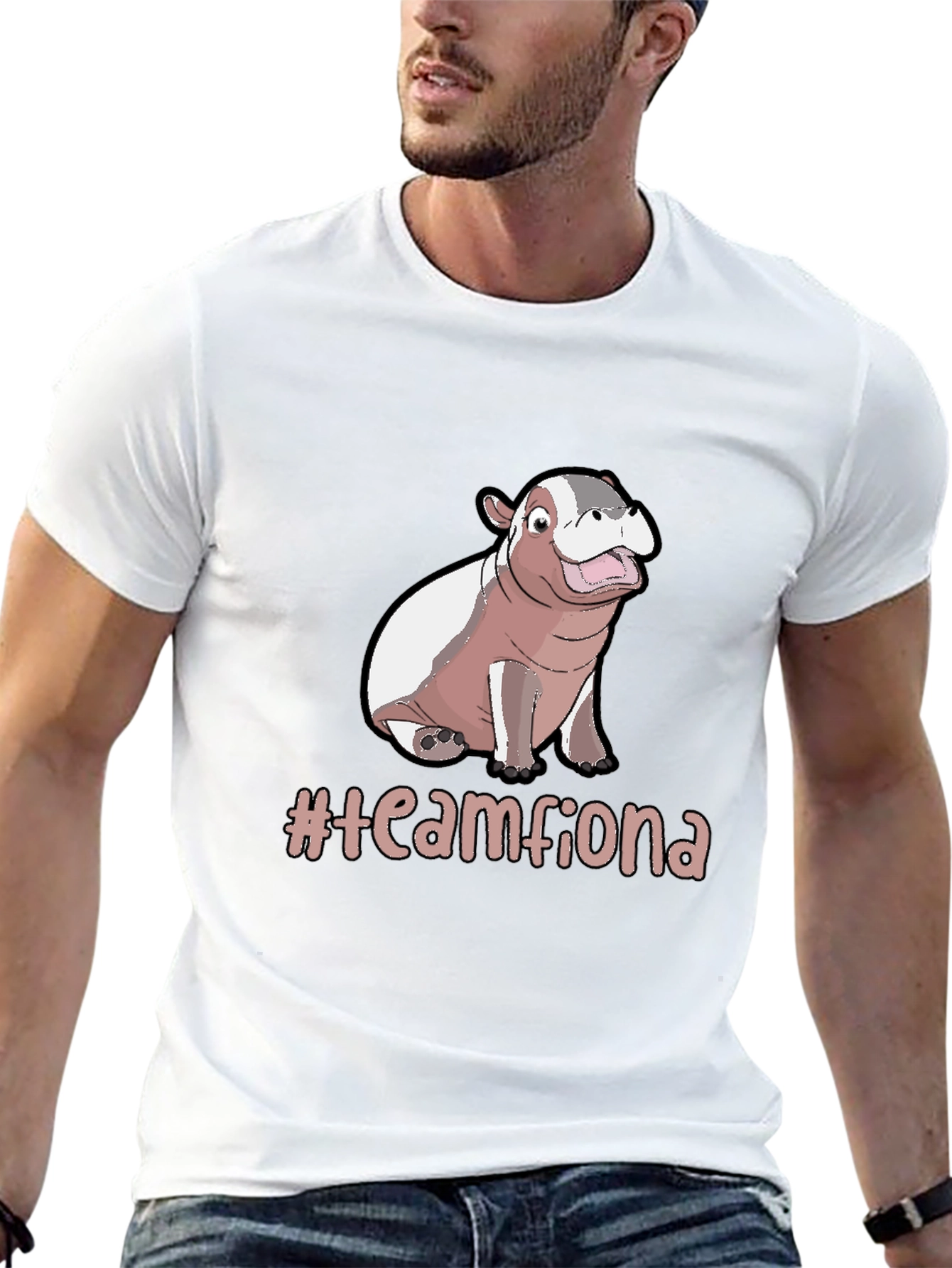 Team Fiona Hippo T-Shirt -  Unisex Black Tee