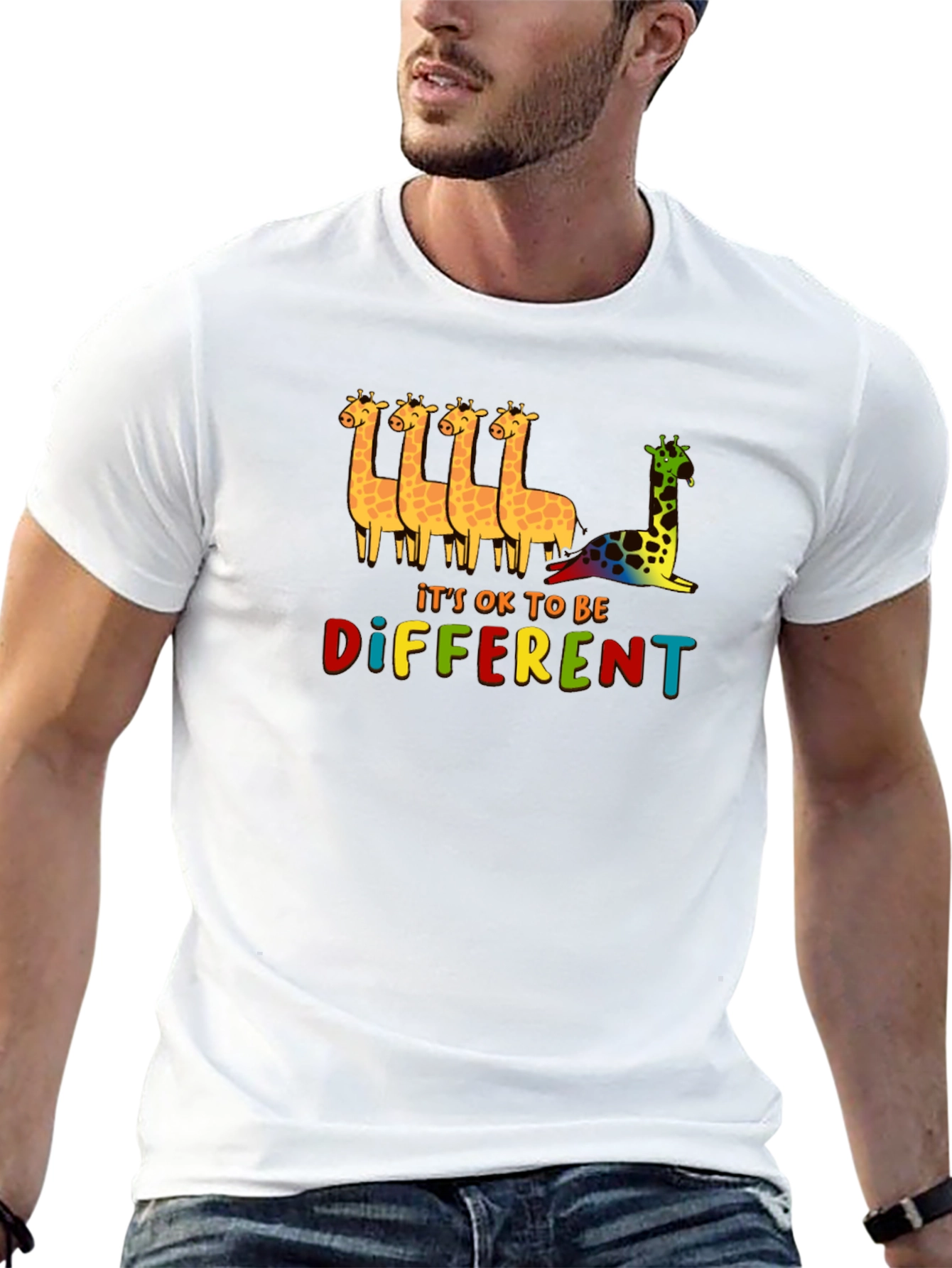 Its OK To Be Different Giraffe Graphic Tee