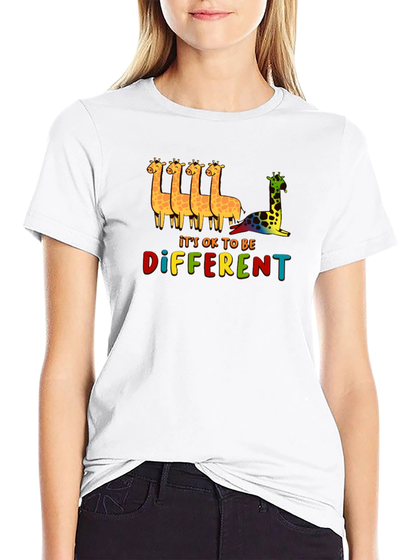 Its OK To Be Different Giraffe Graphic Tee