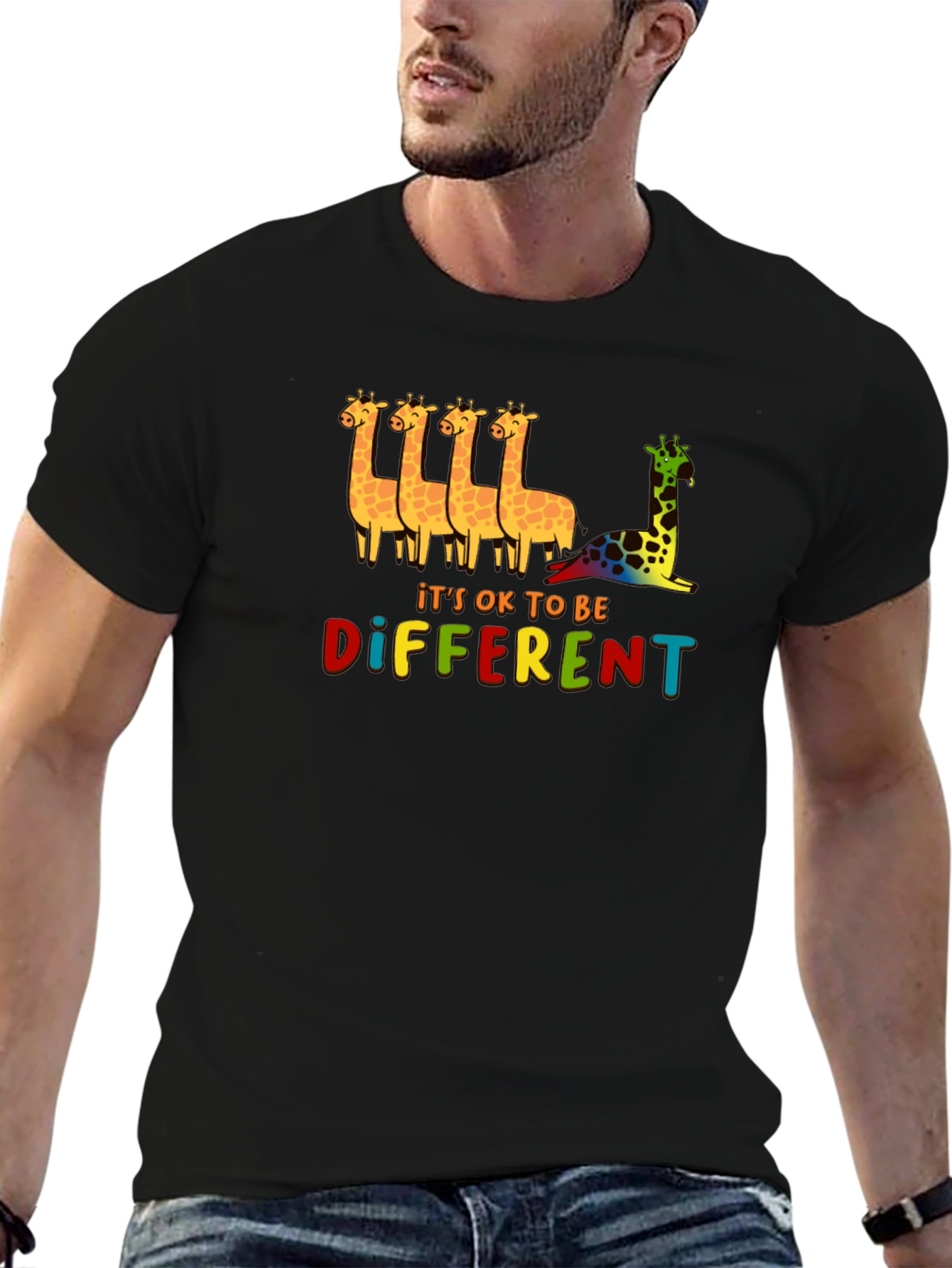 Its OK To Be Different Giraffe Graphic Tee