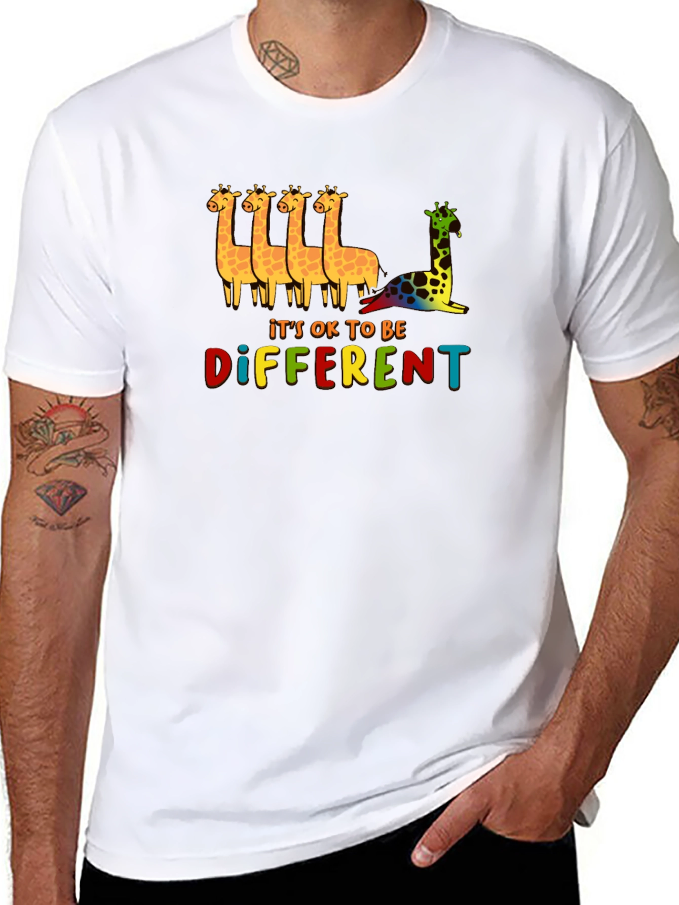 Its OK To Be Different Giraffe Graphic Tee