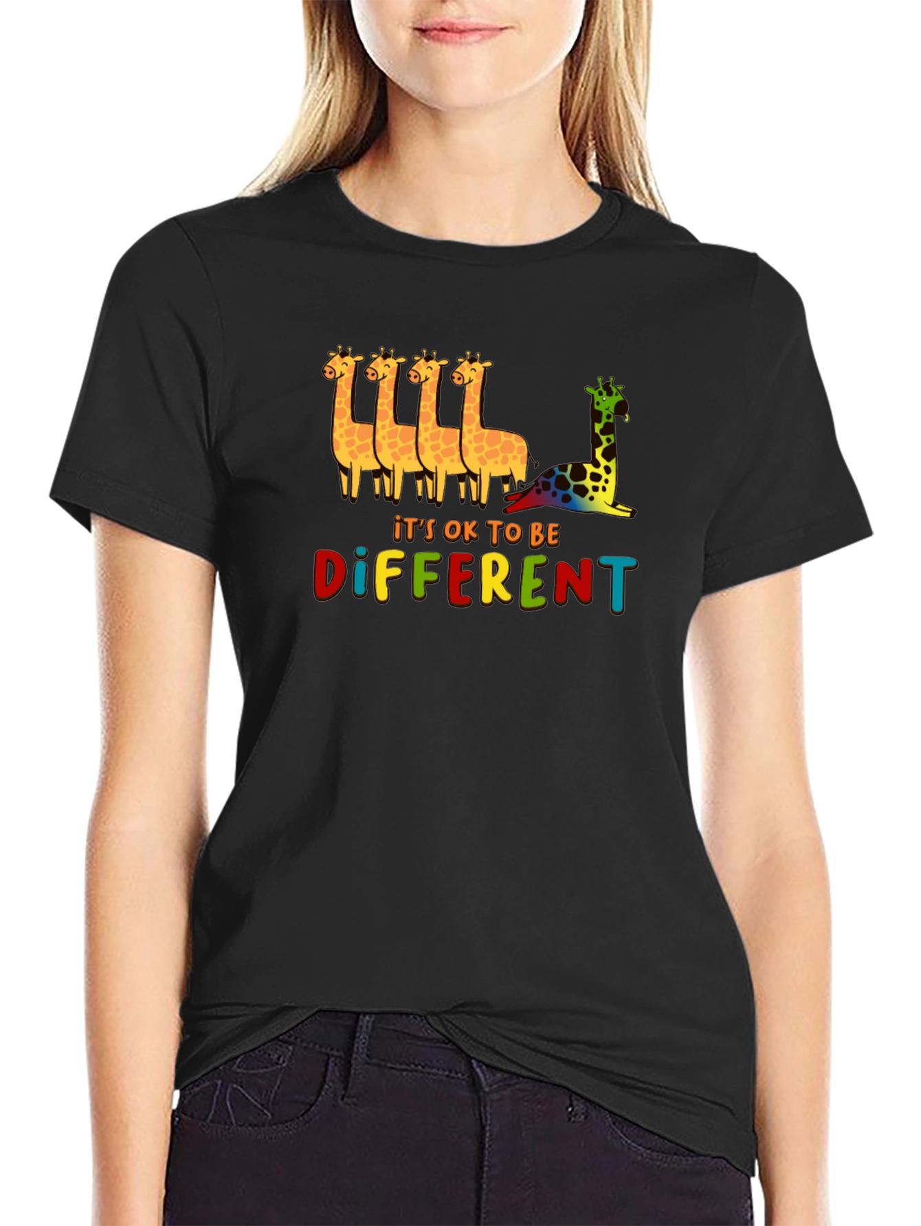 Its OK To Be Different Giraffe Graphic Tee