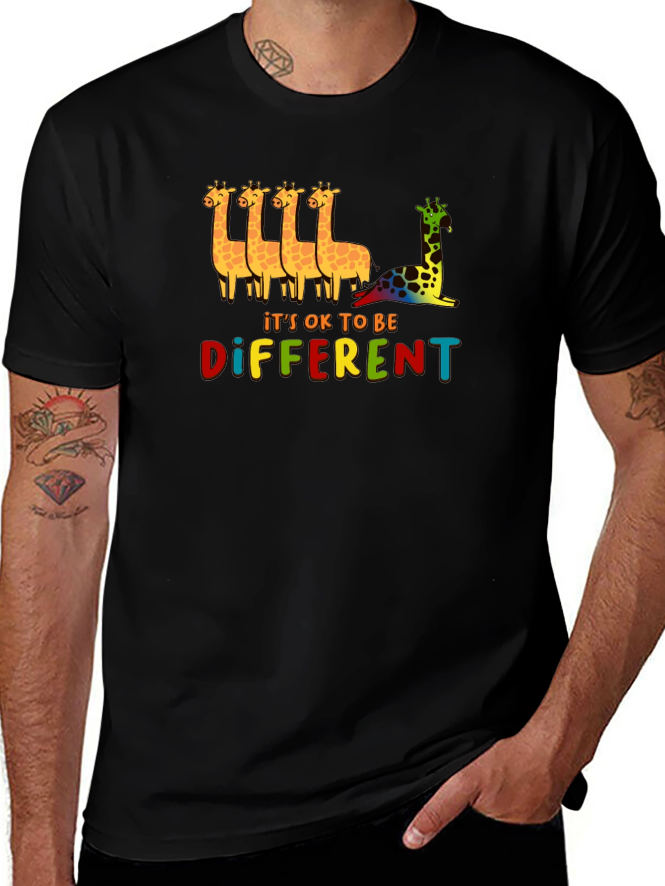 Its OK To Be Different Giraffe Graphic Tee