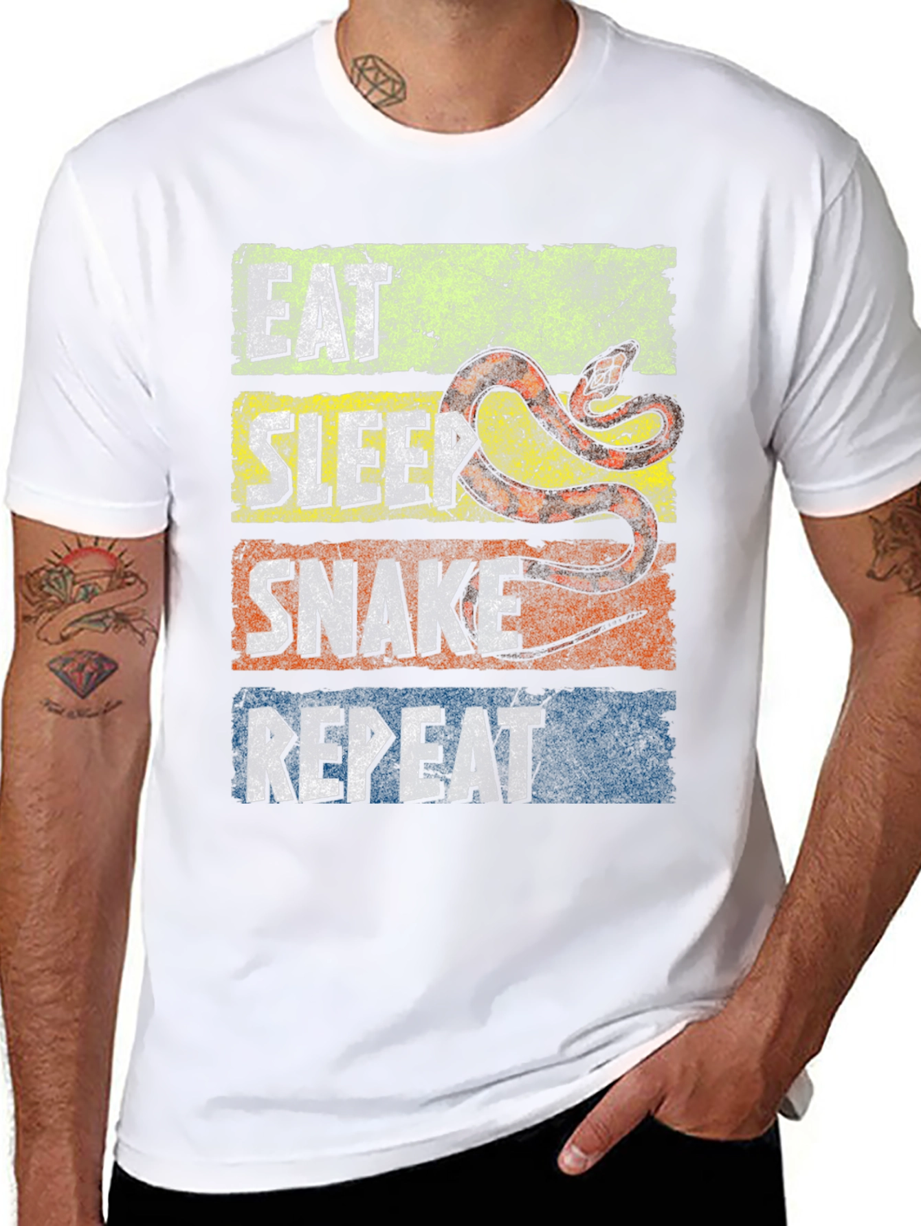 Eat Sleep Snake Repeat Graphic T-Shirt