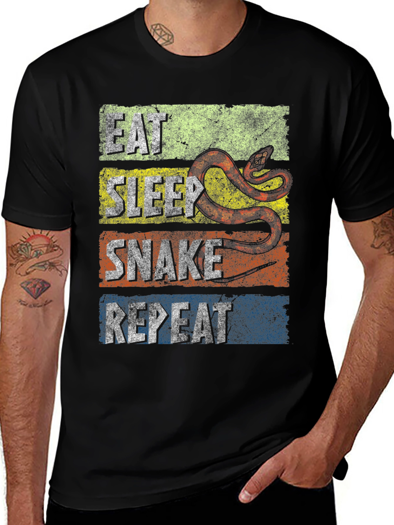 Eat Sleep Snake Repeat Graphic T-Shirt