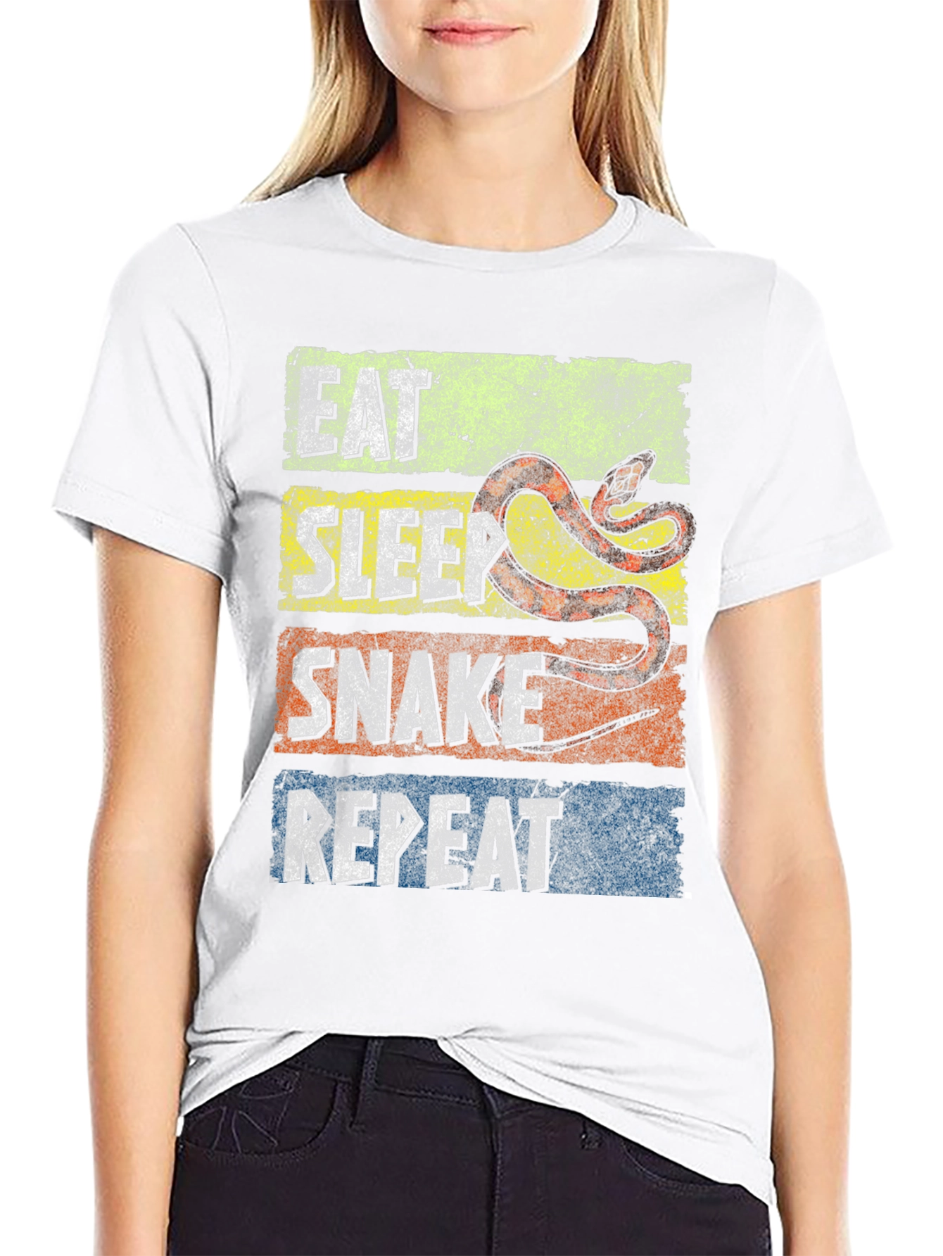 Eat Sleep Snake Repeat Graphic T-Shirt