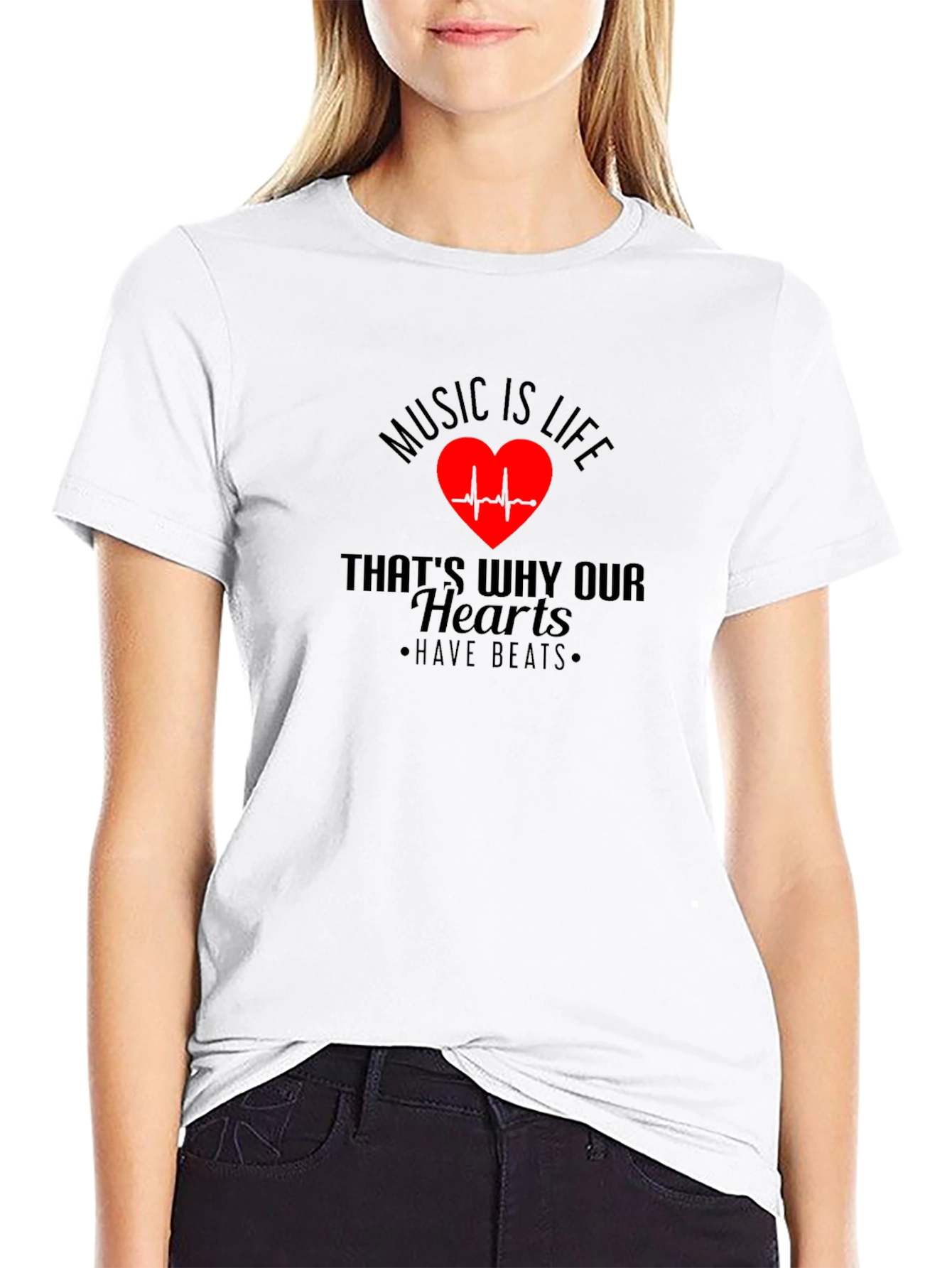 Music is Life T-Shirt - Heartbeat Design