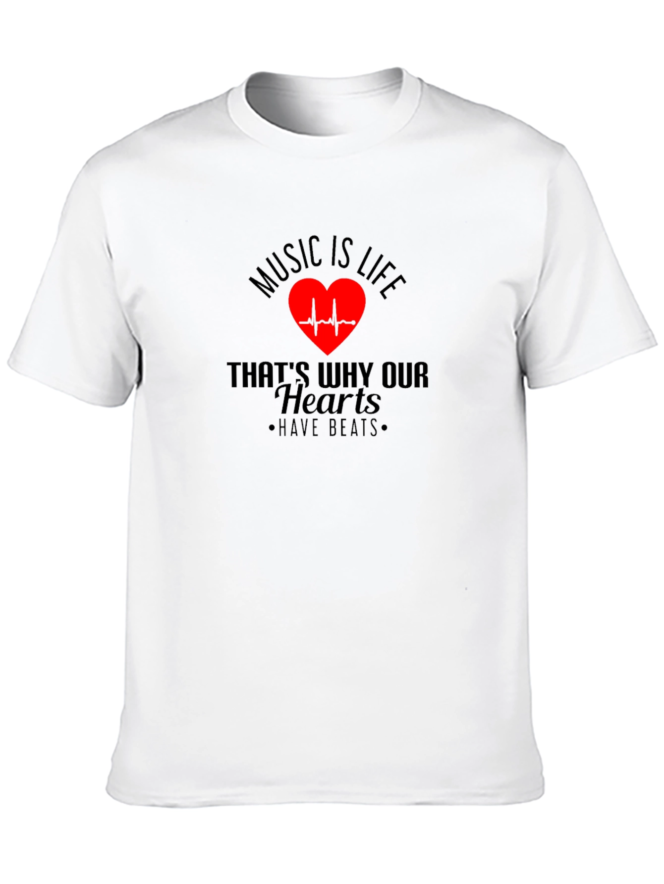 Music is Life T-Shirt - Heartbeat Design