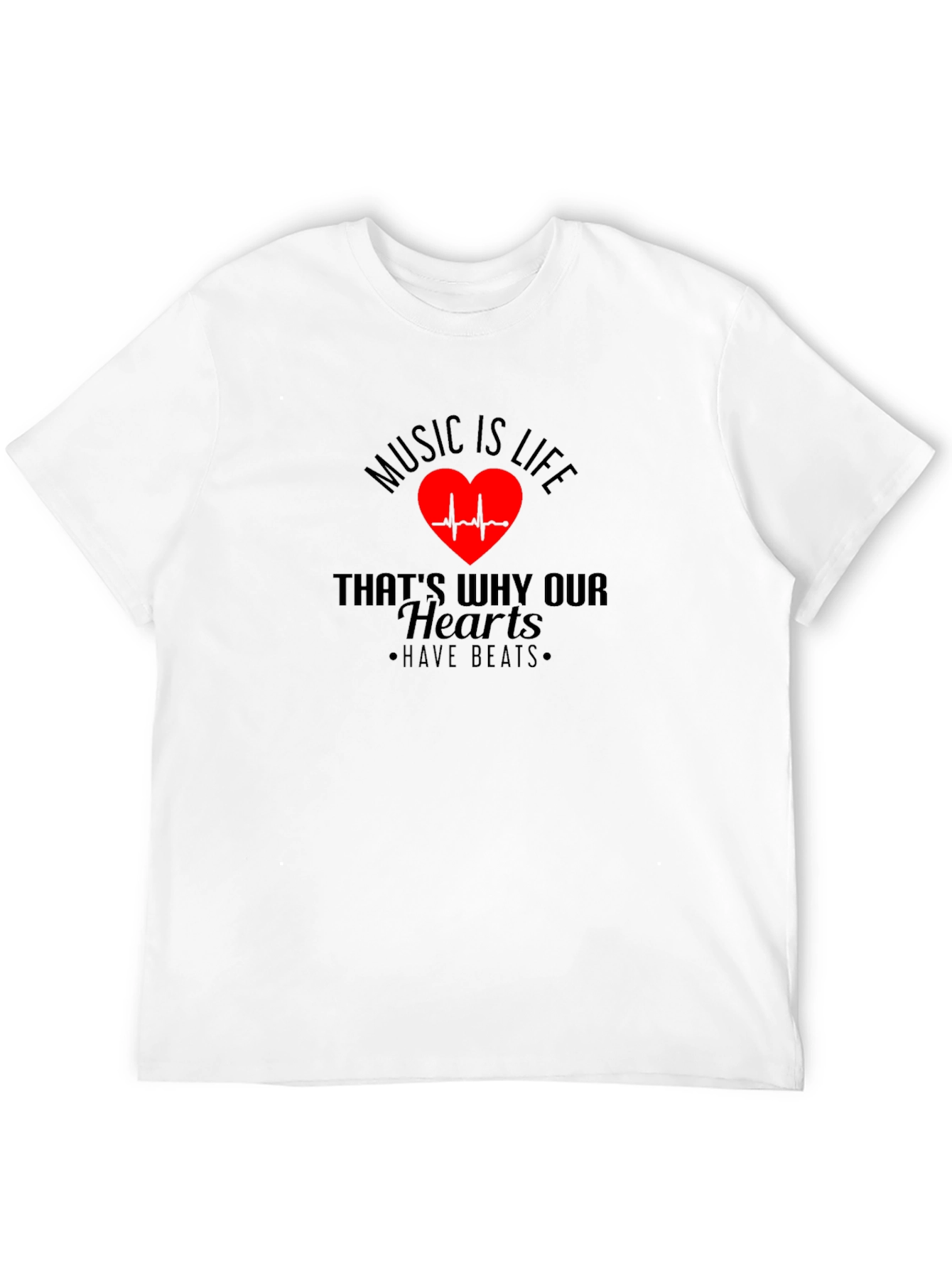 Music is Life T-Shirt - Heartbeat Design