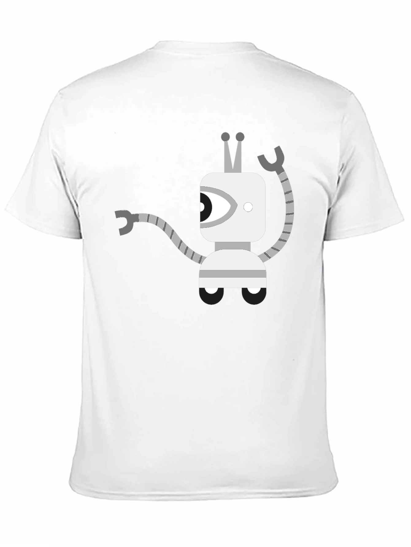 Robot Graphic Tee - Black Cotton Casual Wear