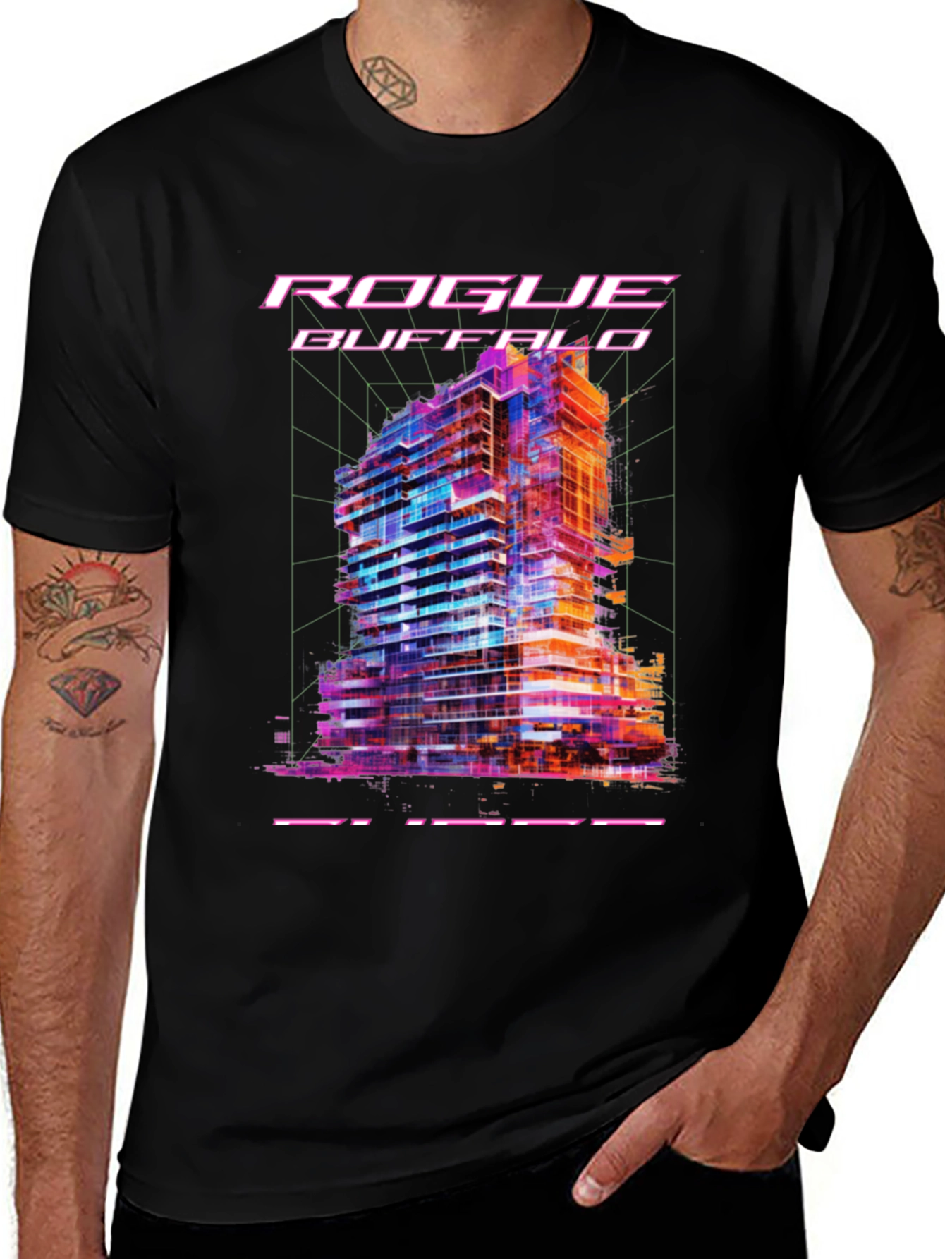 Rogue Buffalo Cityscape Graphic Tee - Black