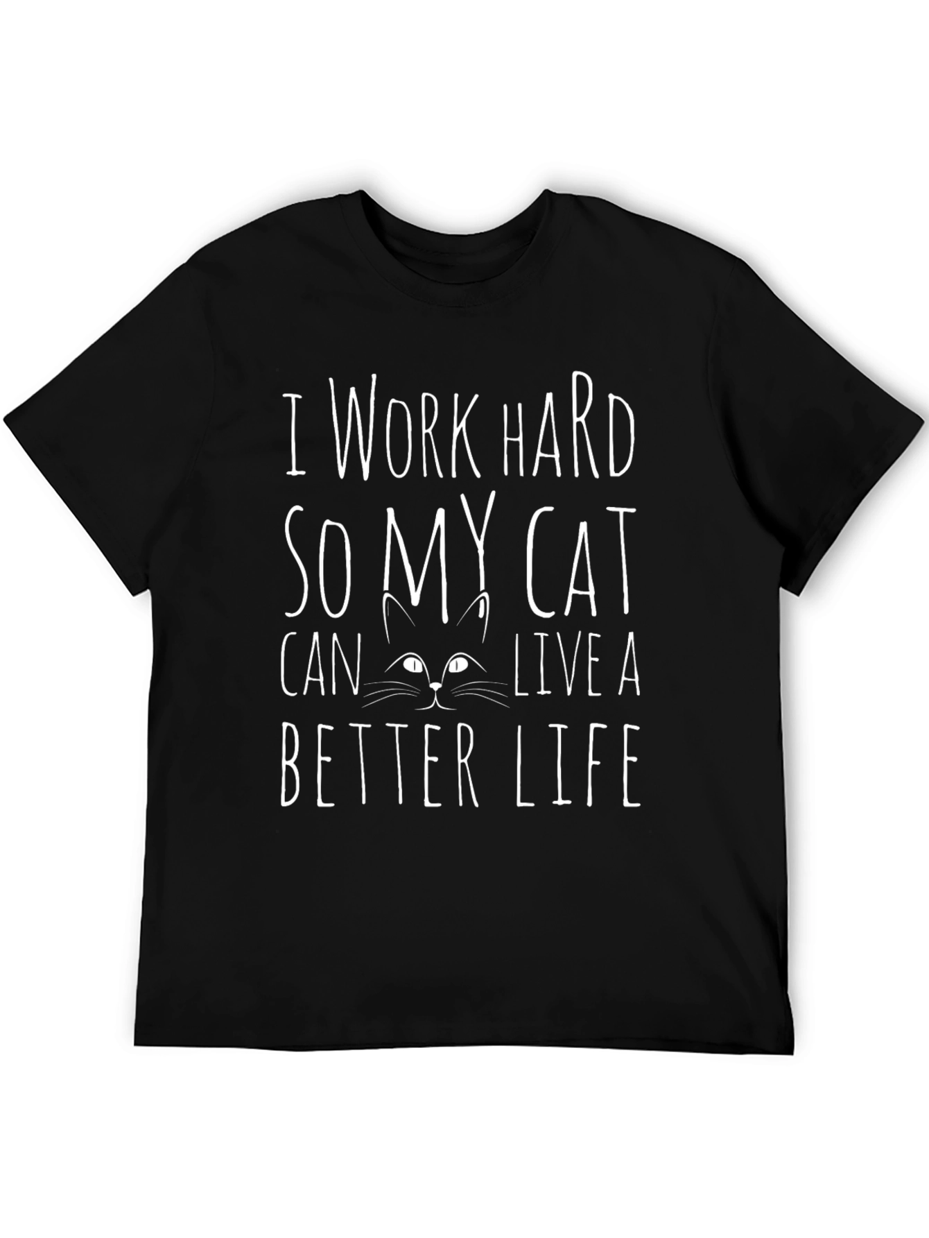I Work Hard Cat Lover Graphic Tee