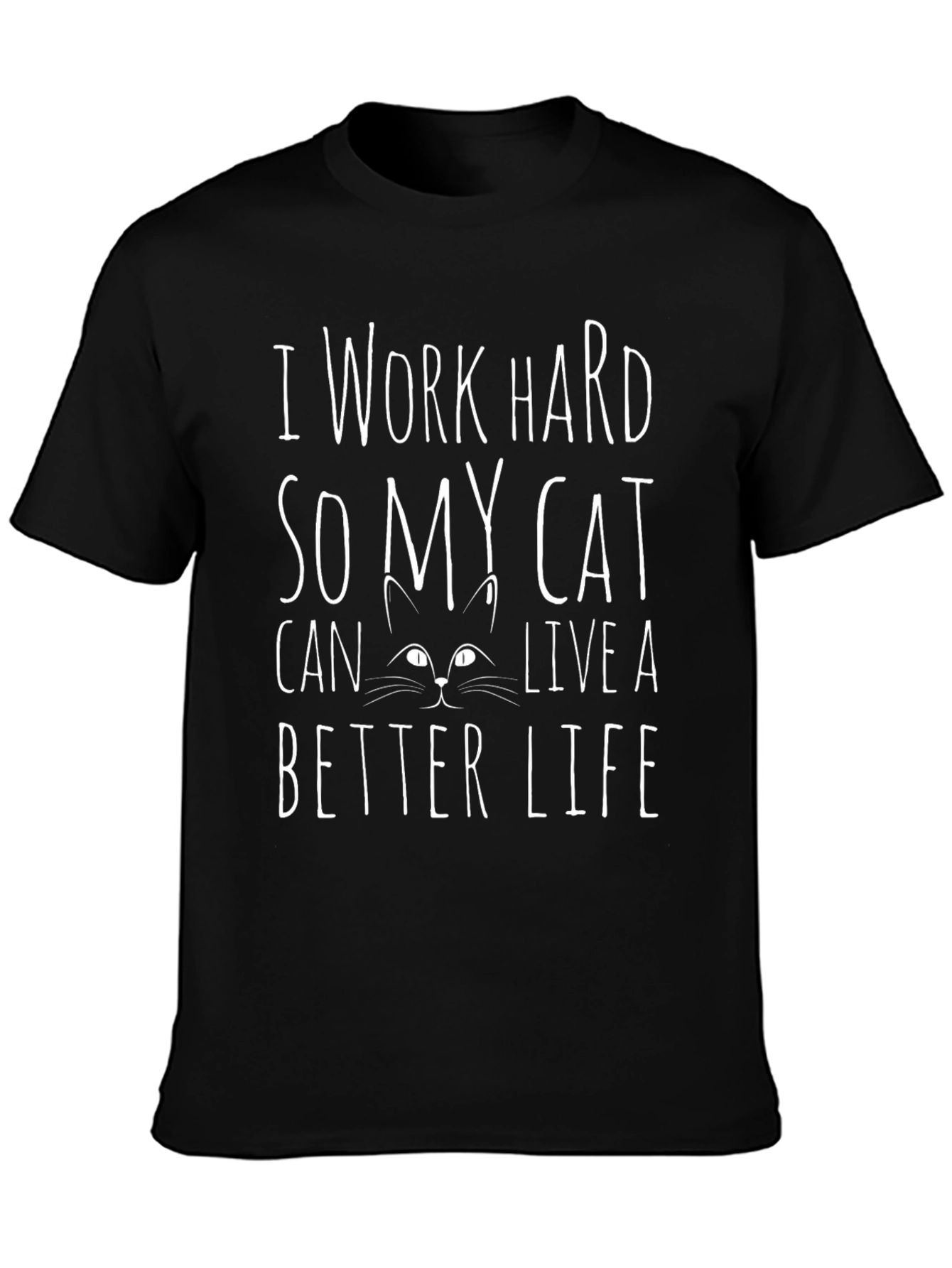 I Work Hard Cat Lover Graphic Tee