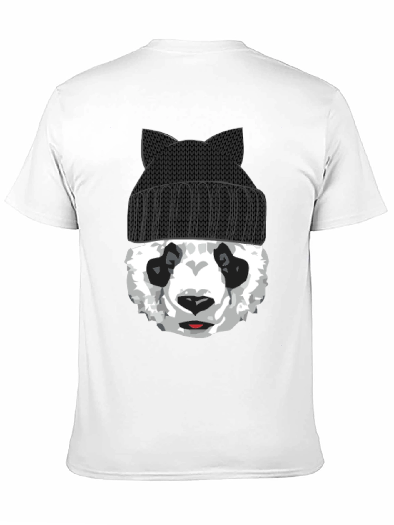 Cool Panda Bear with Cat Ear Beanie Graphic Tee