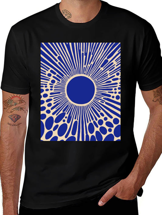 Abstract Graphic Tee - Blue Burst Design