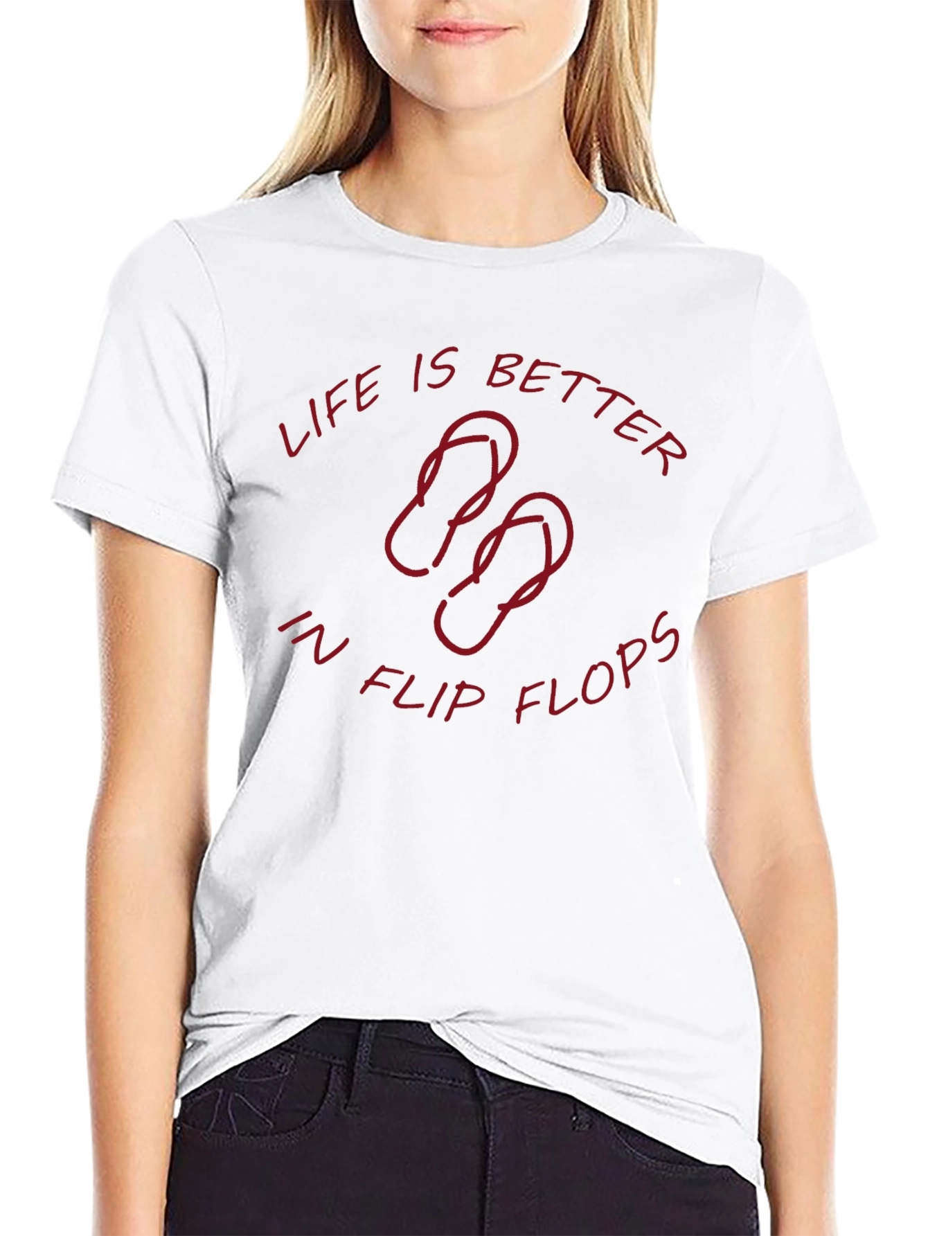 Life is Better in Flip Flops Black T-Shirt