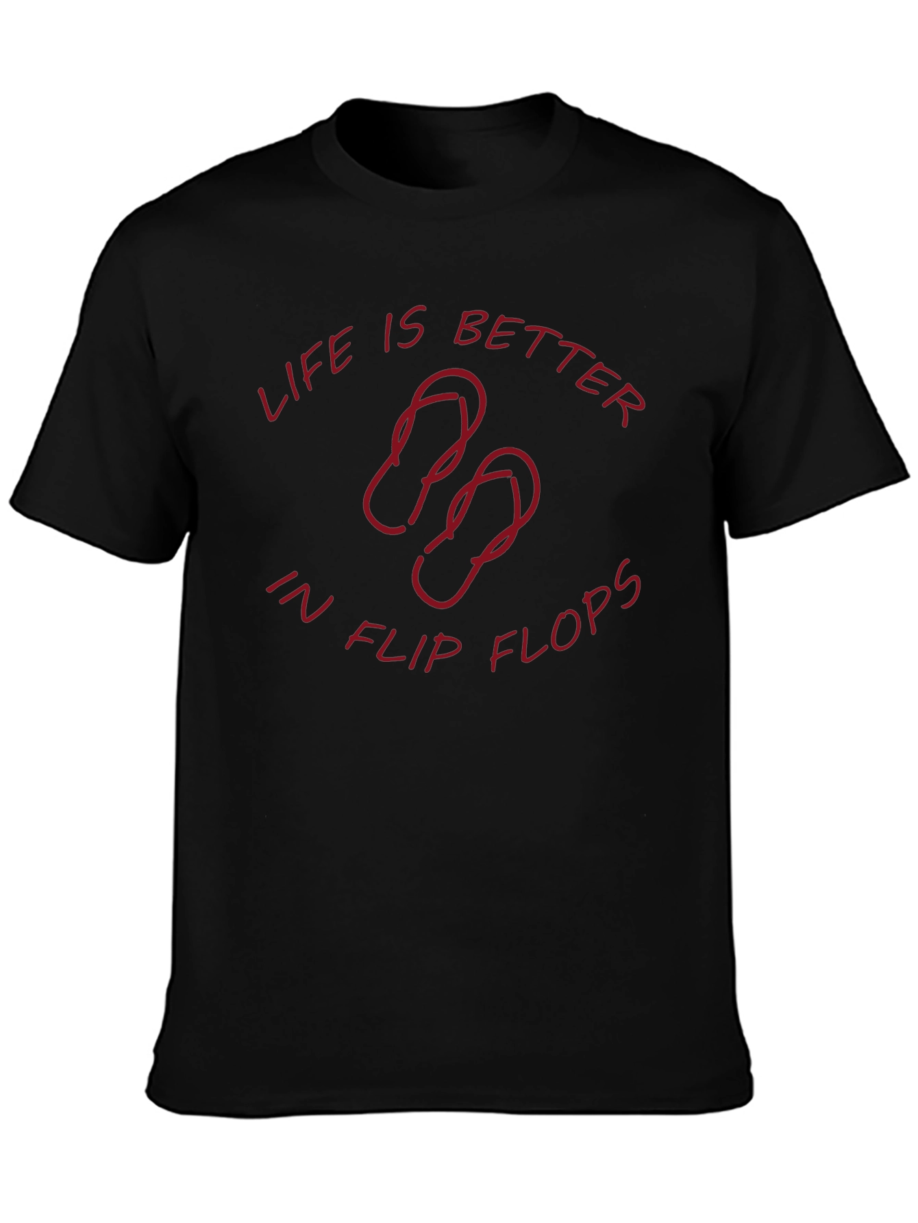 Life is Better in Flip Flops Black T-Shirt