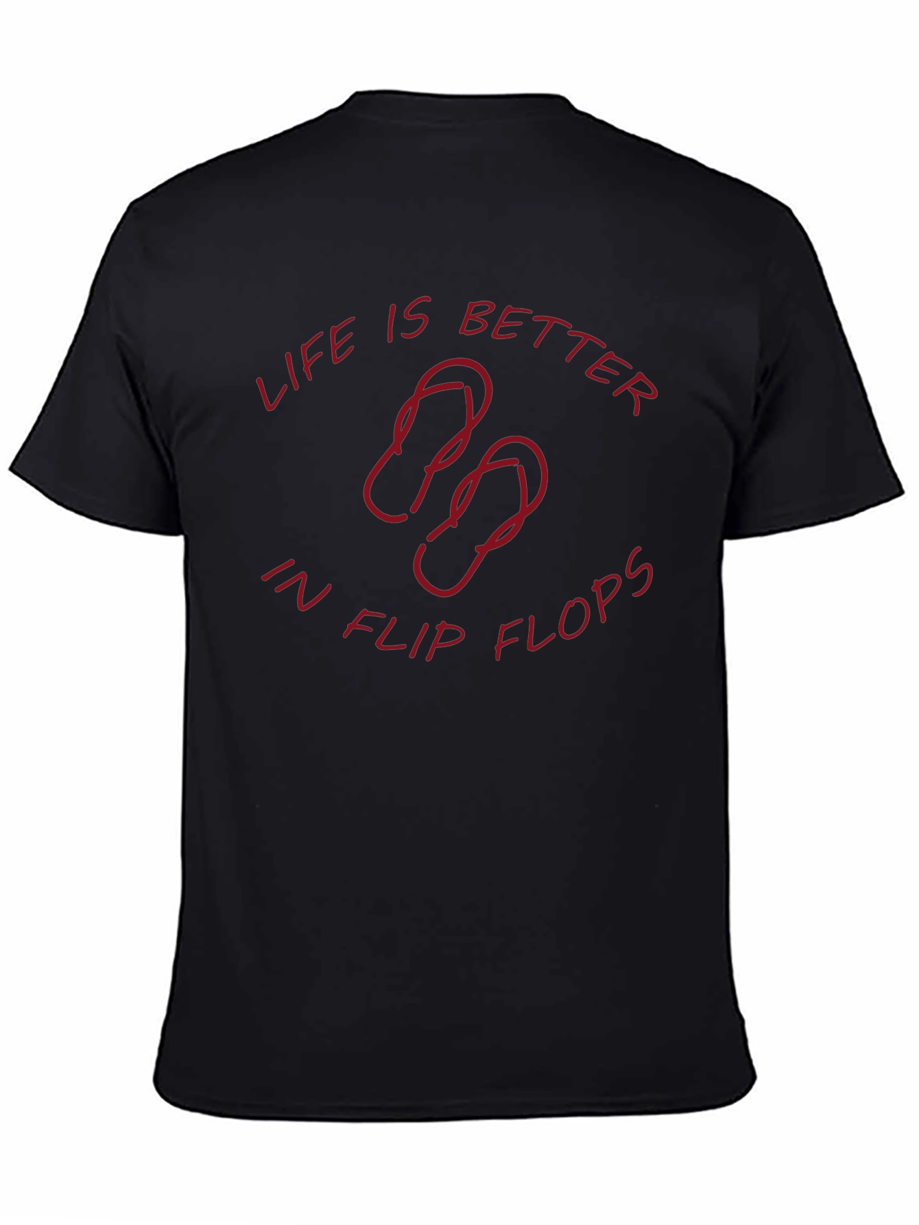 Life is Better in Flip Flops Black T-Shirt
