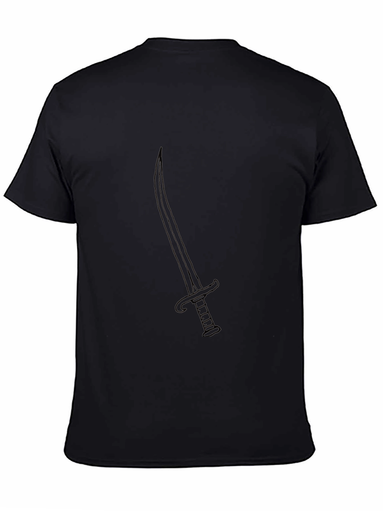 Black T-Shirt with Sword Design