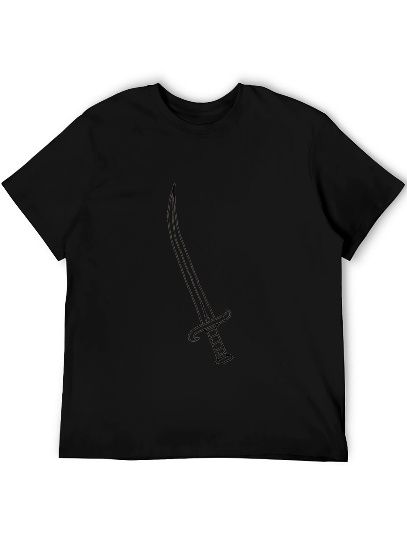 Black T-Shirt with Sword Design