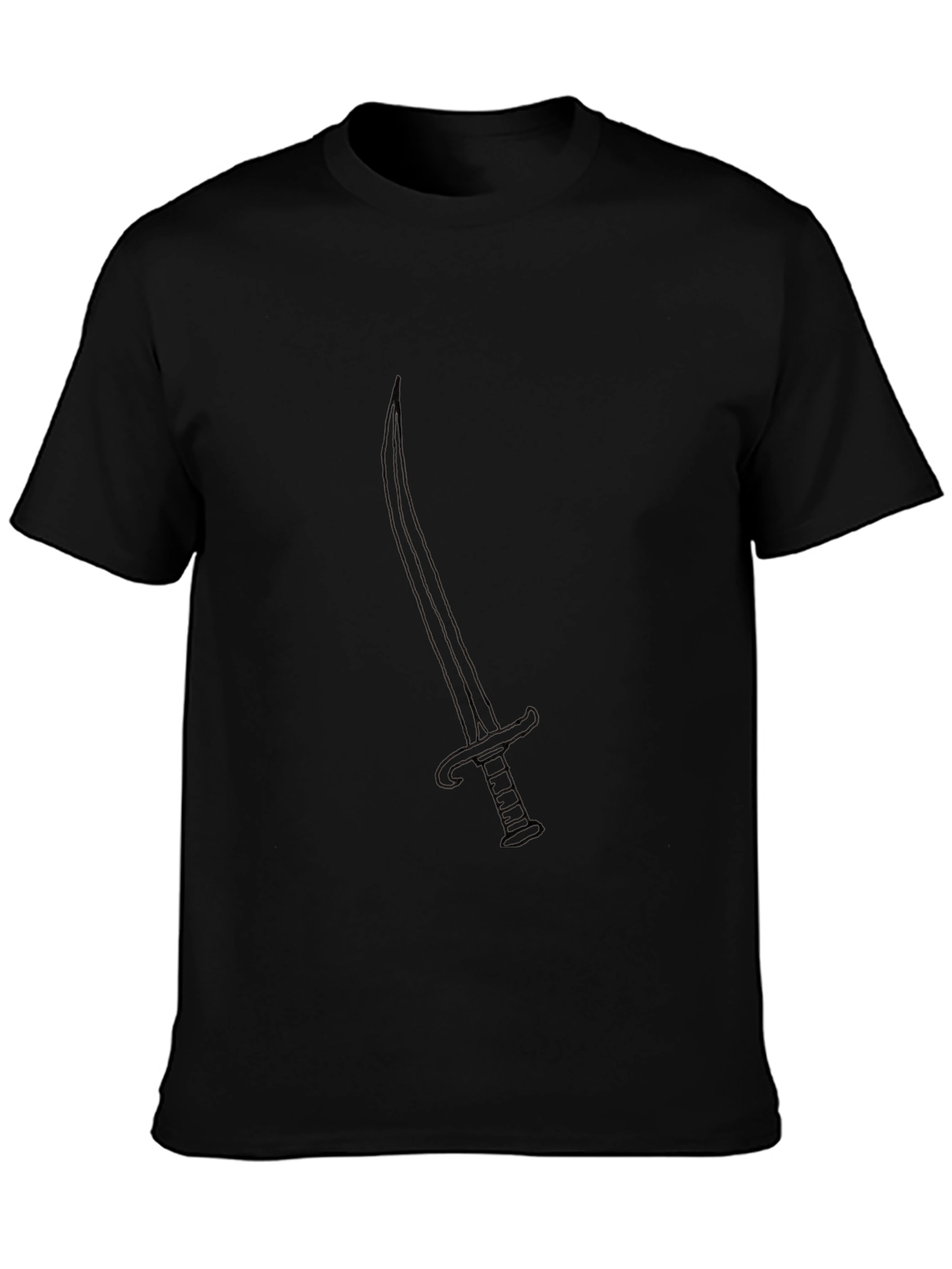 Black T-Shirt with Sword Design