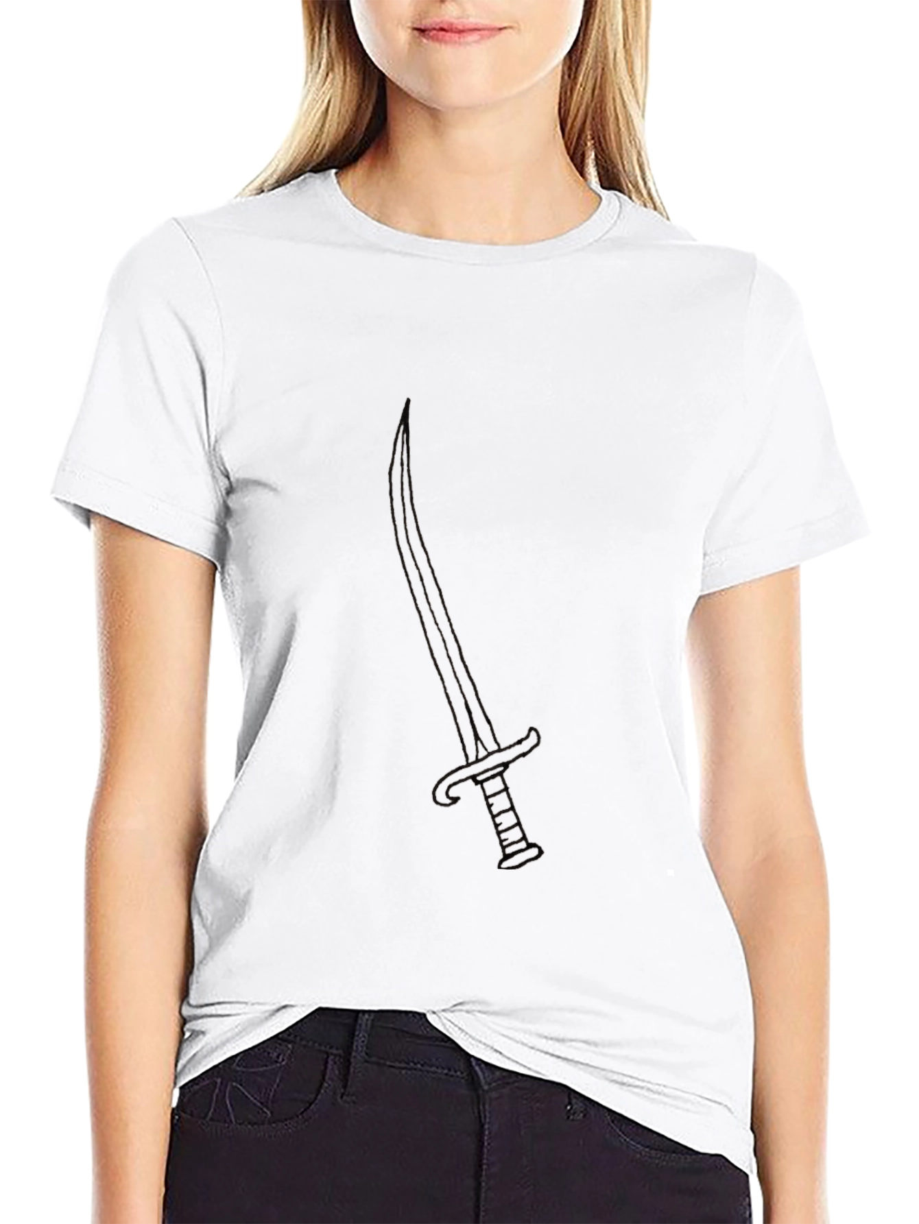 Black T-Shirt with Sword Design