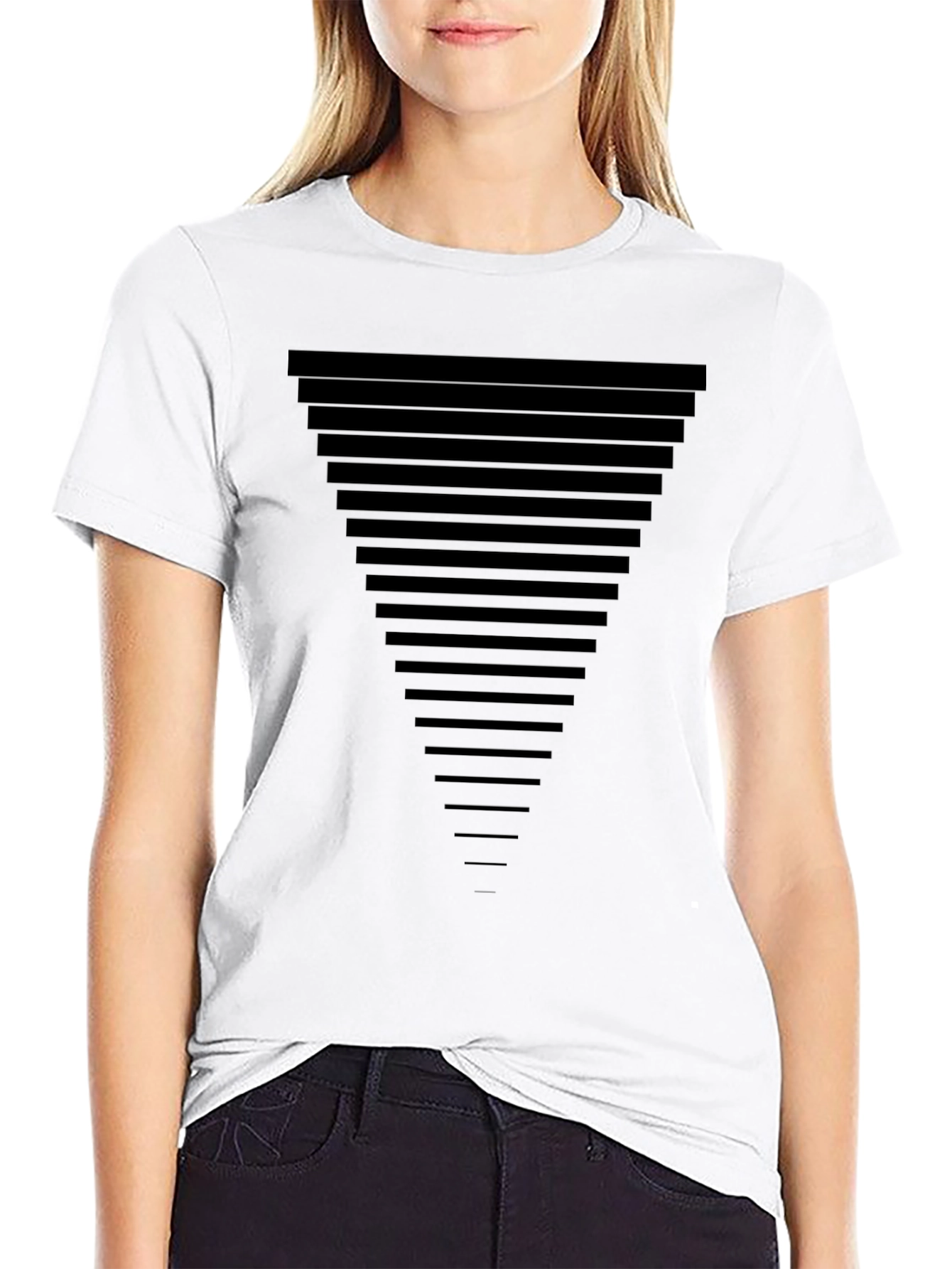 Modern Geometric Triangle Tee - Stylish Black T-Shirt