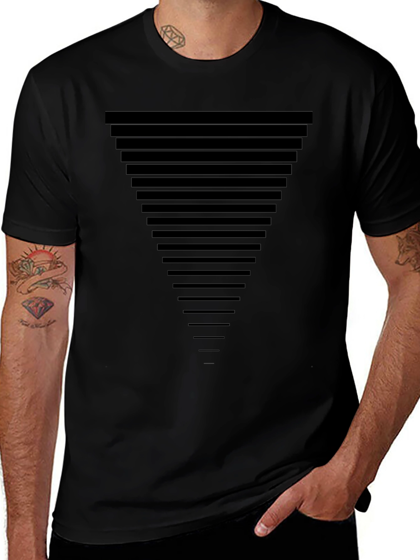 Modern Geometric Triangle Tee - Stylish Black T-Shirt