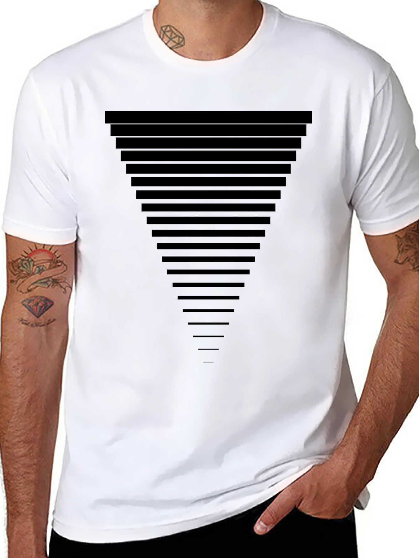 Modern Geometric Triangle Tee - Stylish Black T-Shirt