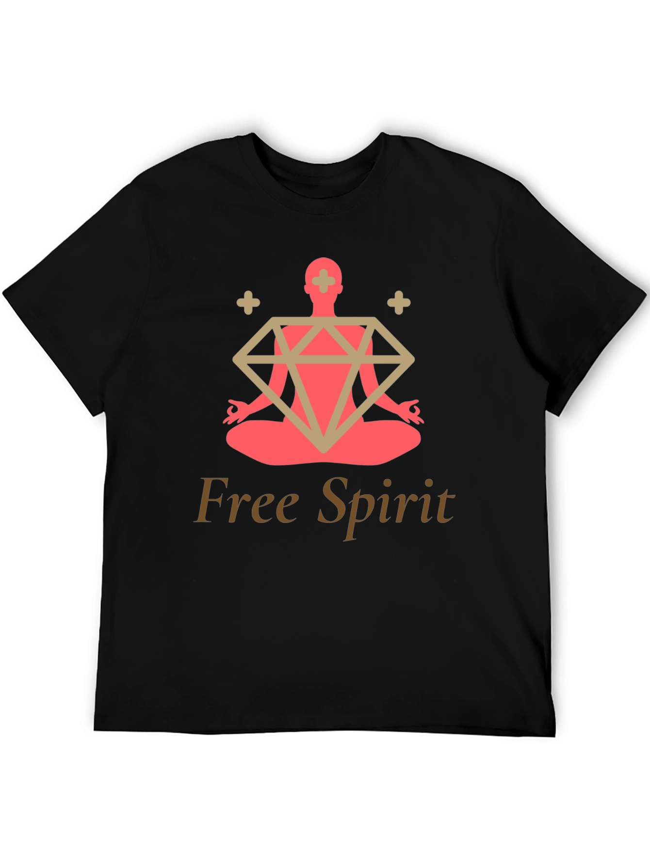 Free Spirit Yoga T-Shirt - Meditating Zen Diamond Design