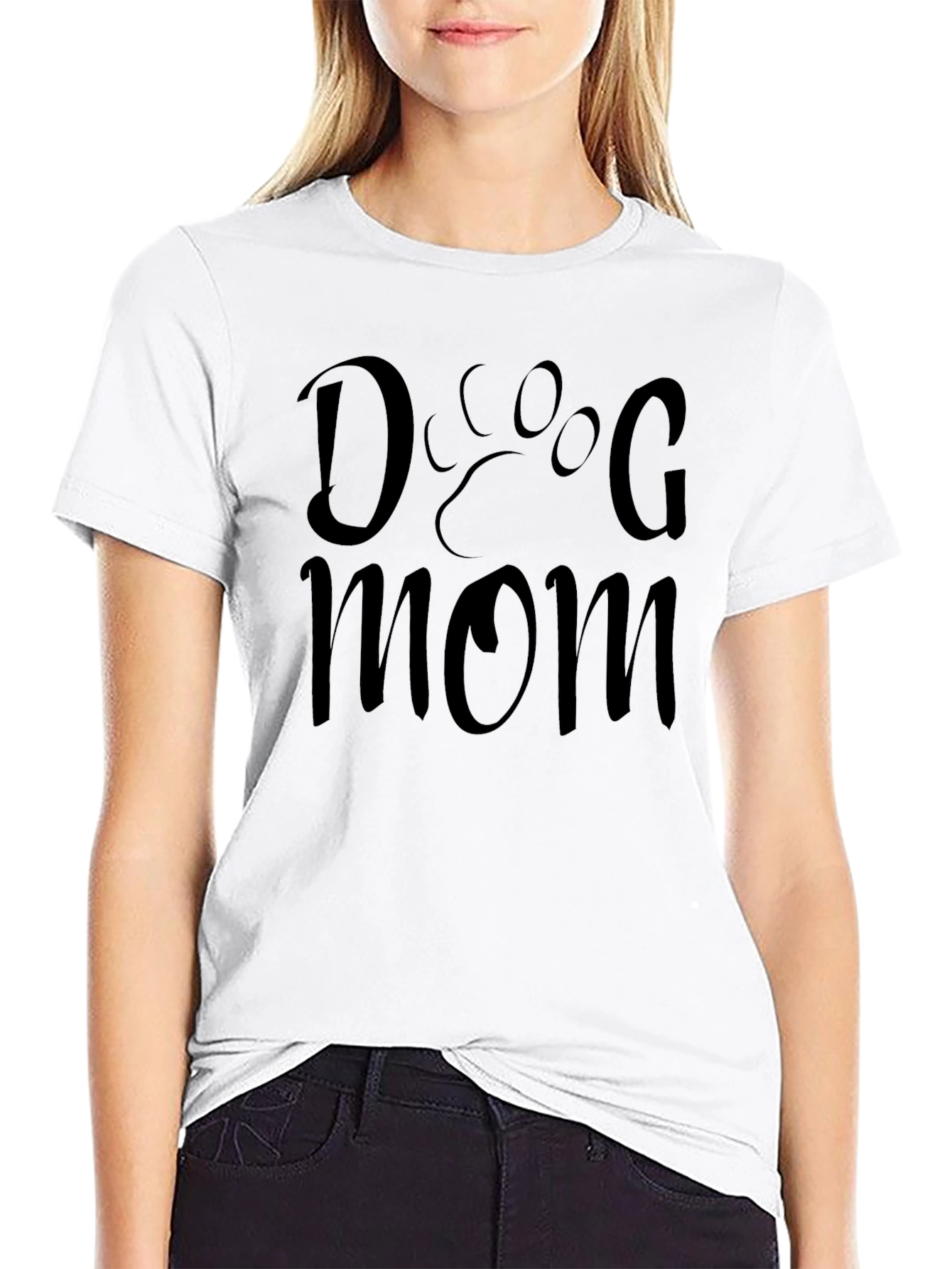 Dog Mom T-Shirt - Paw Print Design