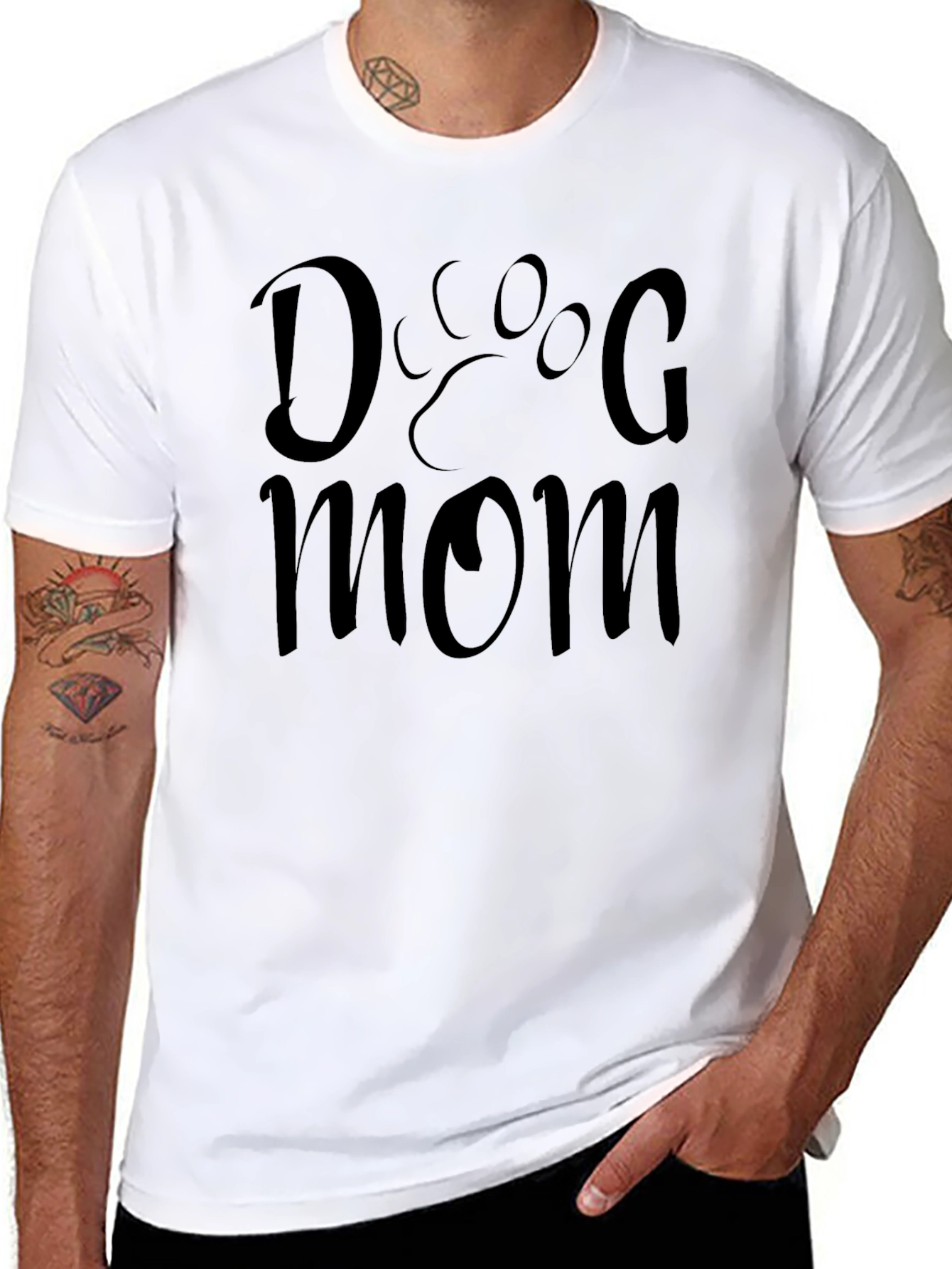 Dog Mom T-Shirt - Paw Print Design