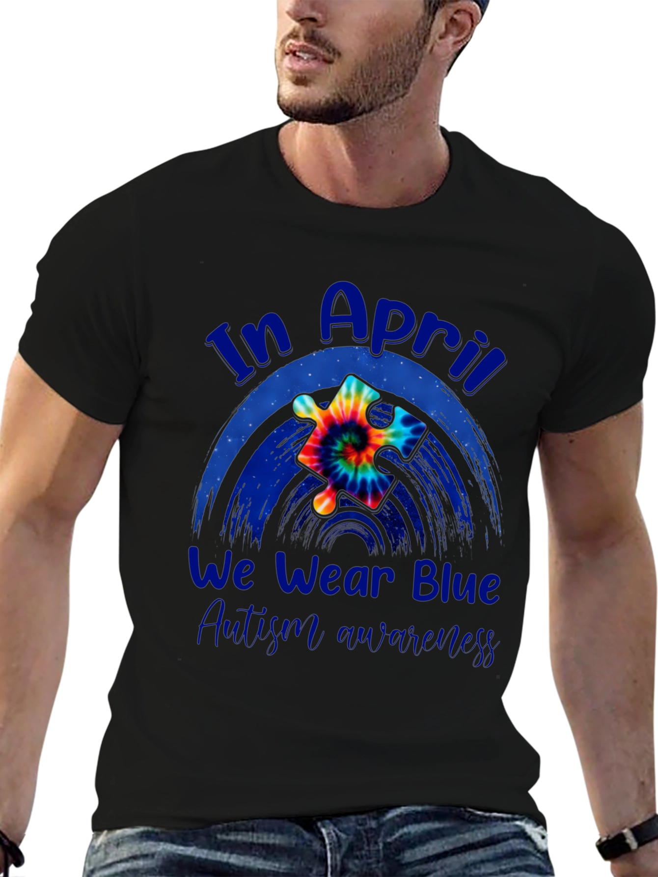 In April We Wear Blue Autism Awareness T-Shirt