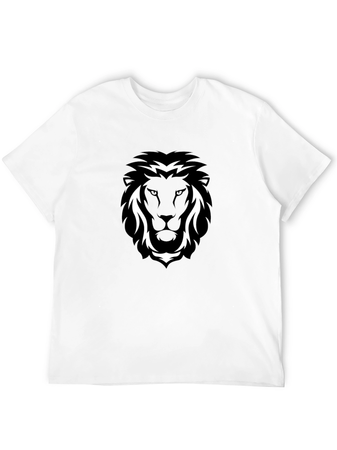 Black T-Shirt with Lion Head Graphic