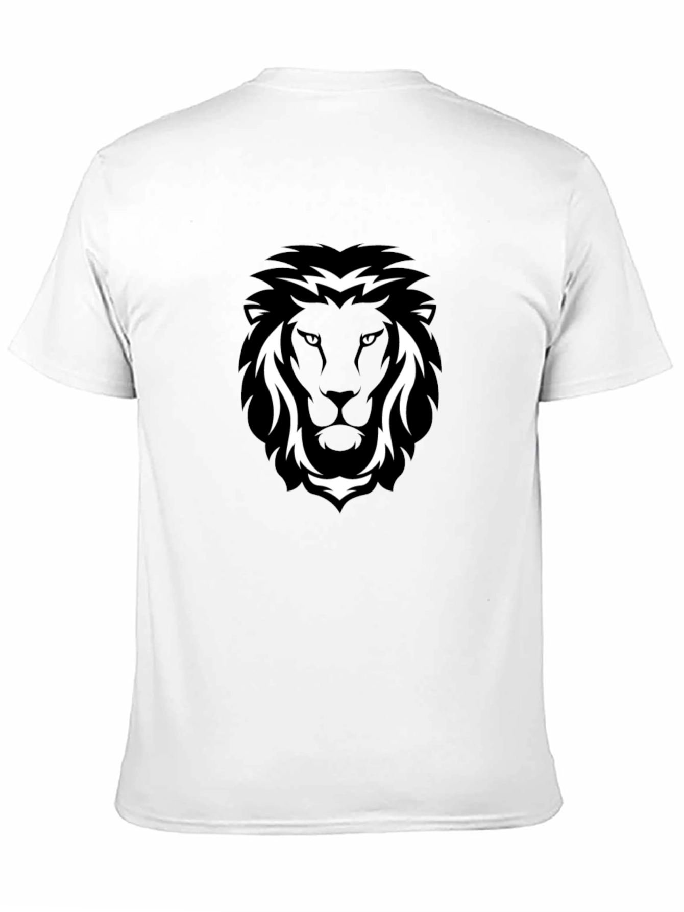 Black T-Shirt with Lion Head Graphic