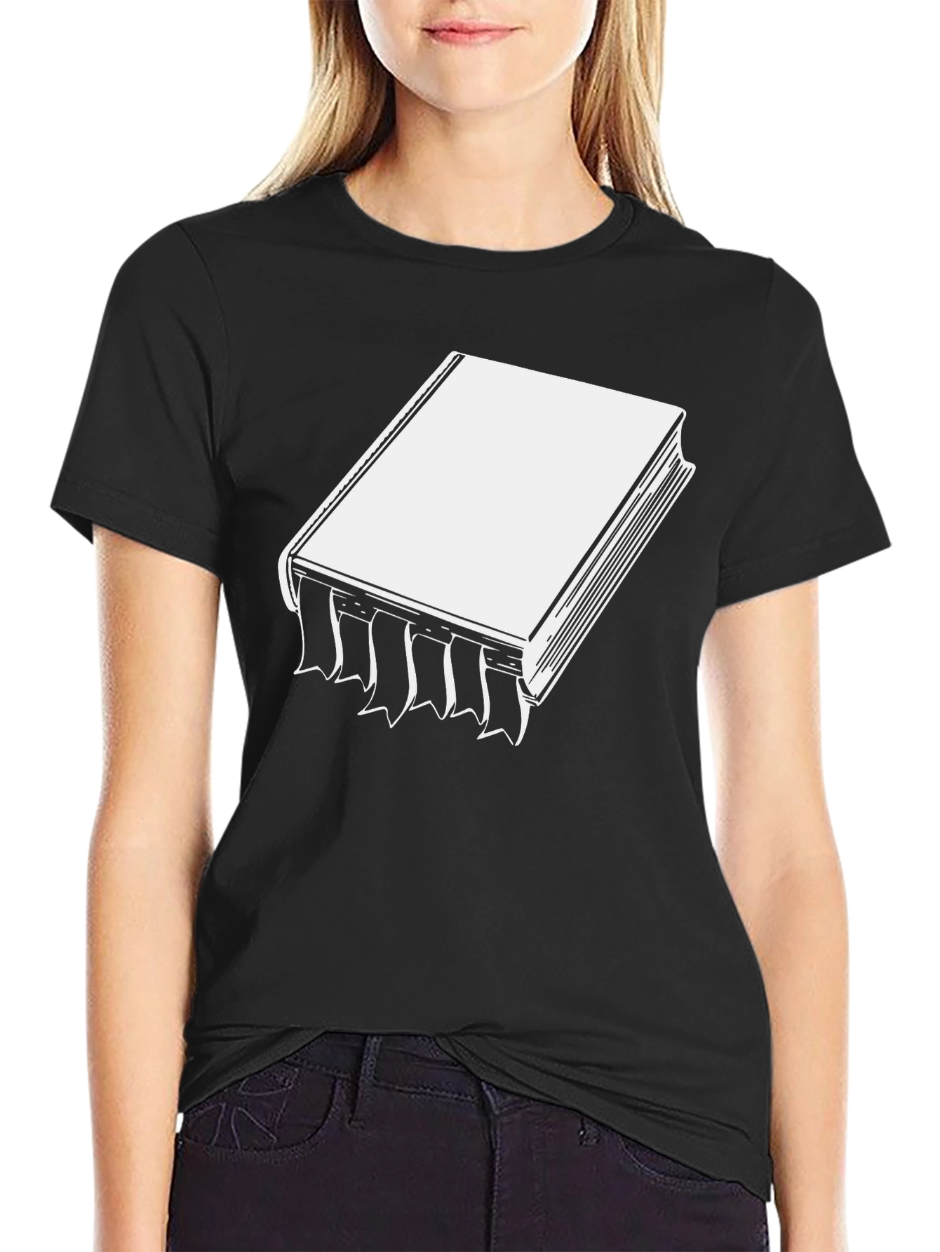 Bookworm Tee: Black T-Shirt with Book Graphic