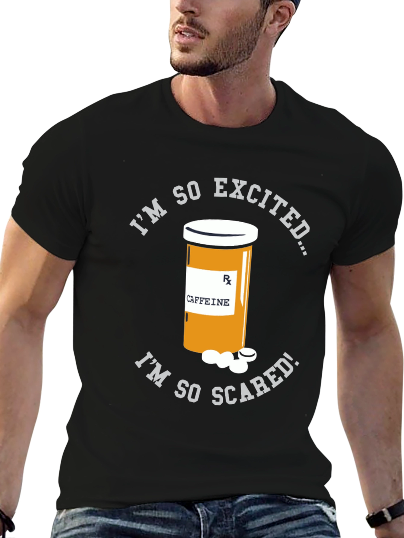 Caffeine Pill Bottle T-Shirt - Funny & Unique Design