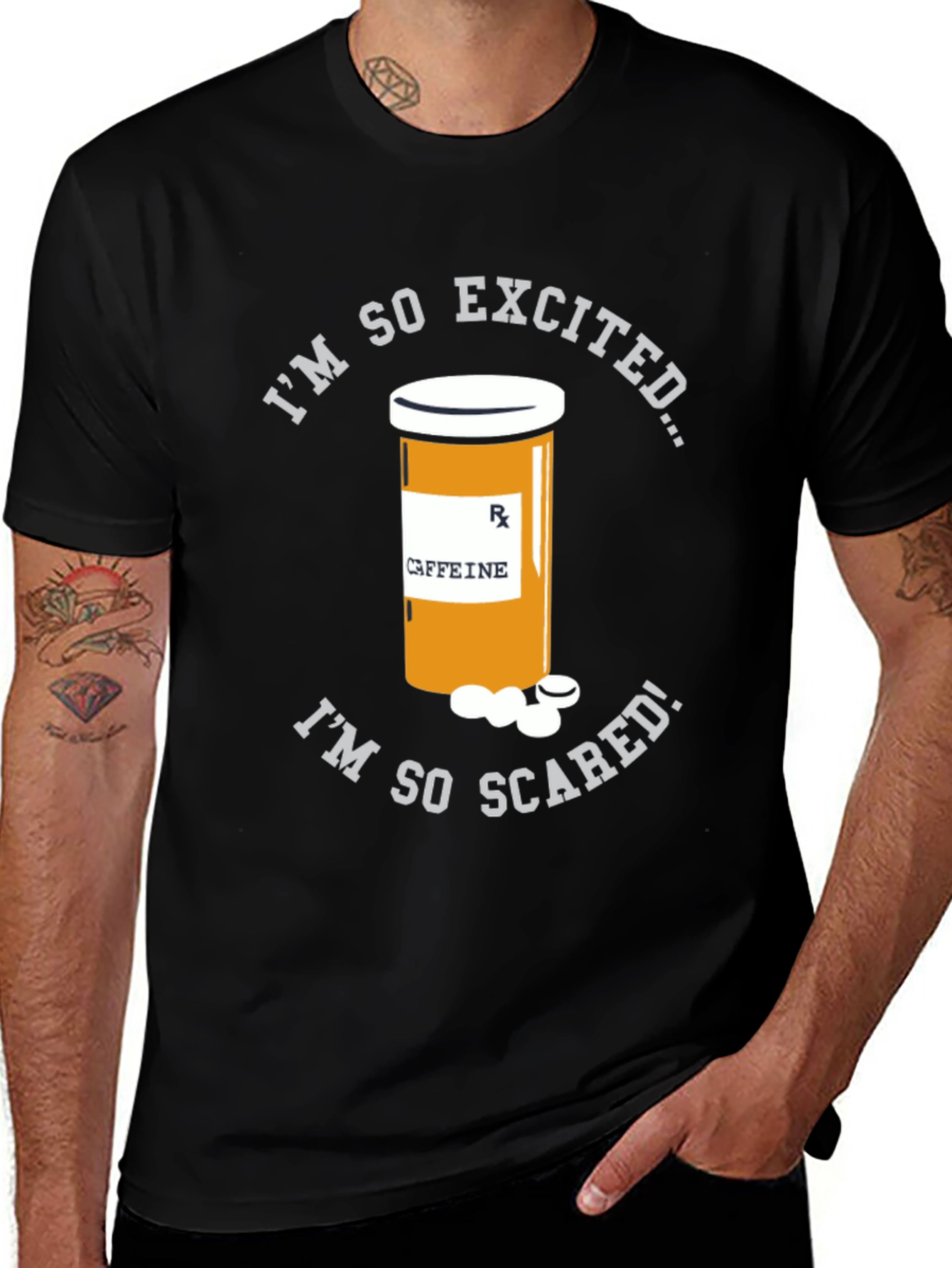 Caffeine Pill Bottle T-Shirt - Funny & Unique Design