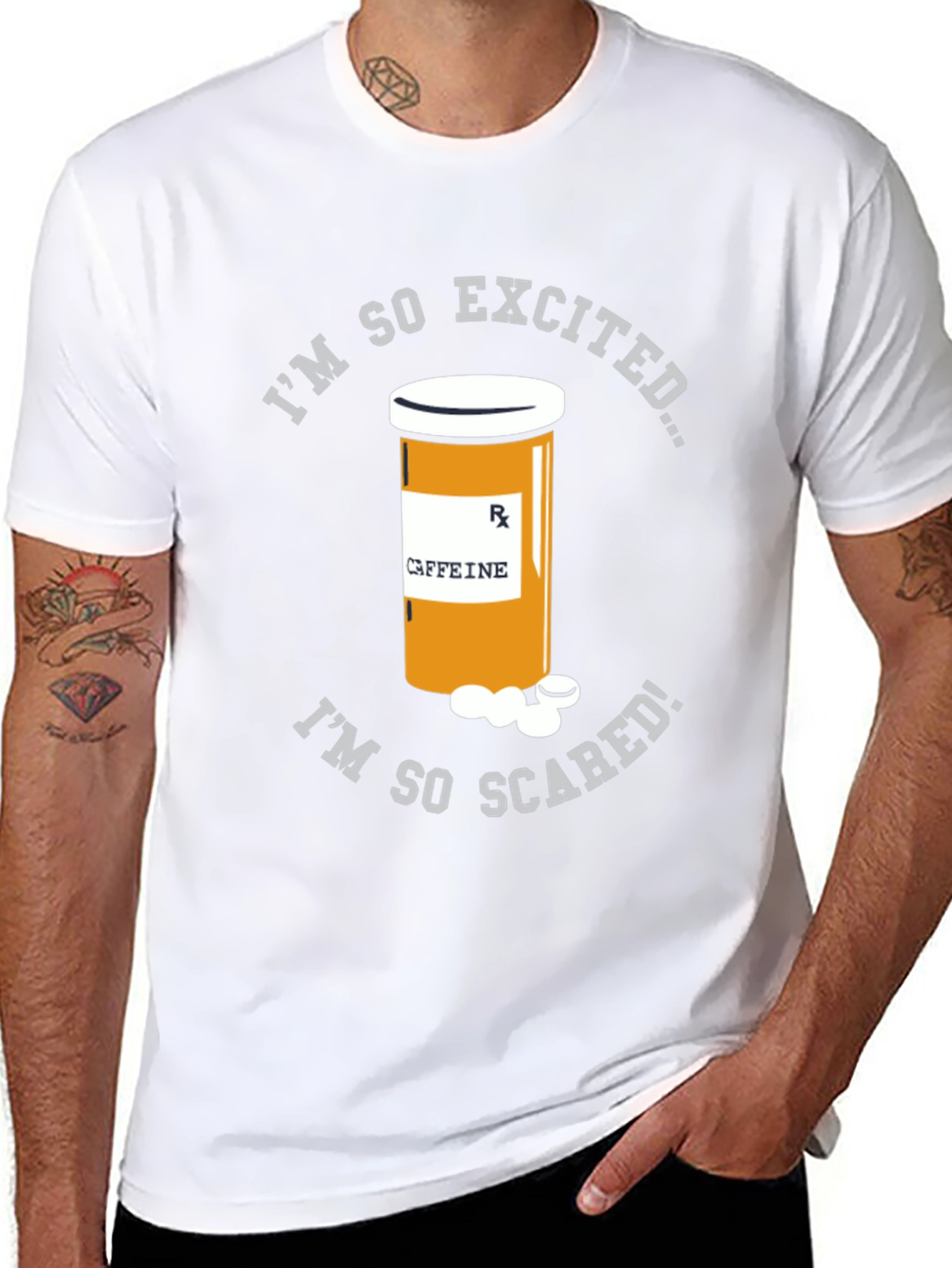 Caffeine Pill Bottle T-Shirt - Funny & Unique Design