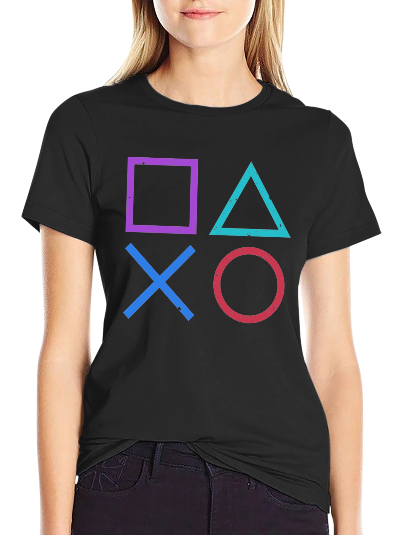 Retro Gamer T-Shirt - PlayStation Symbols